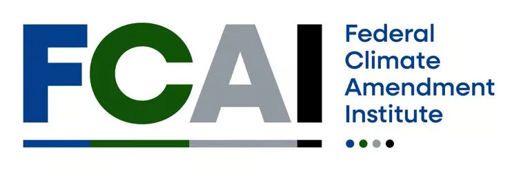 Logo of the Federal Climate Amendment Institute with the acronym FCAI, written in large letters, and a color bar beneath it.