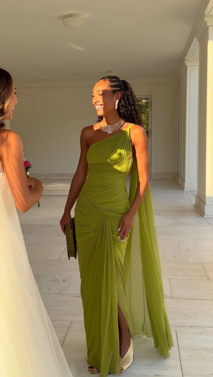 Olive One-Shoulder Gown – Garden Wedding Guest.jpeg
