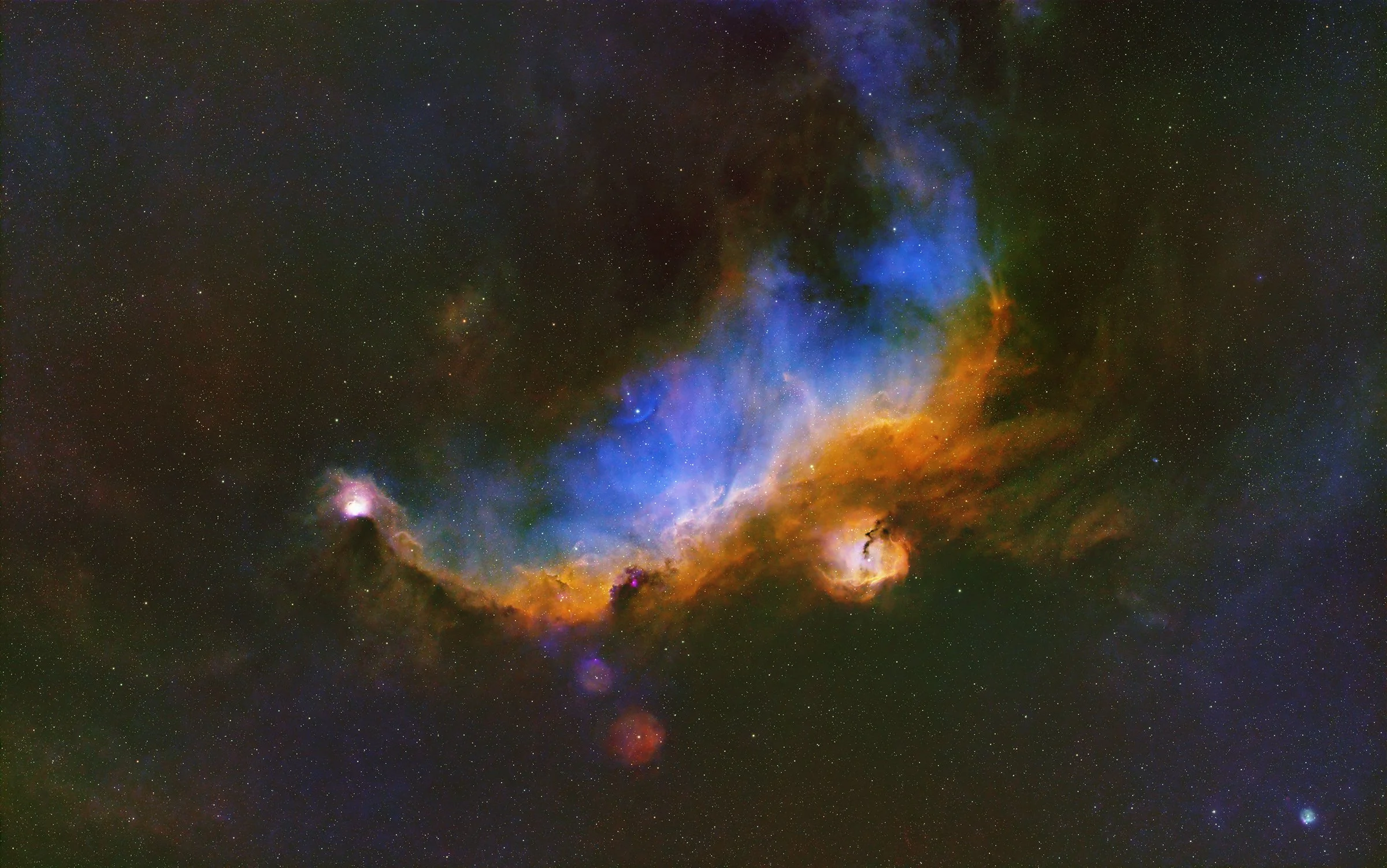 NGC2335 SH2-296 Seagull Nebula SII Ha OIII