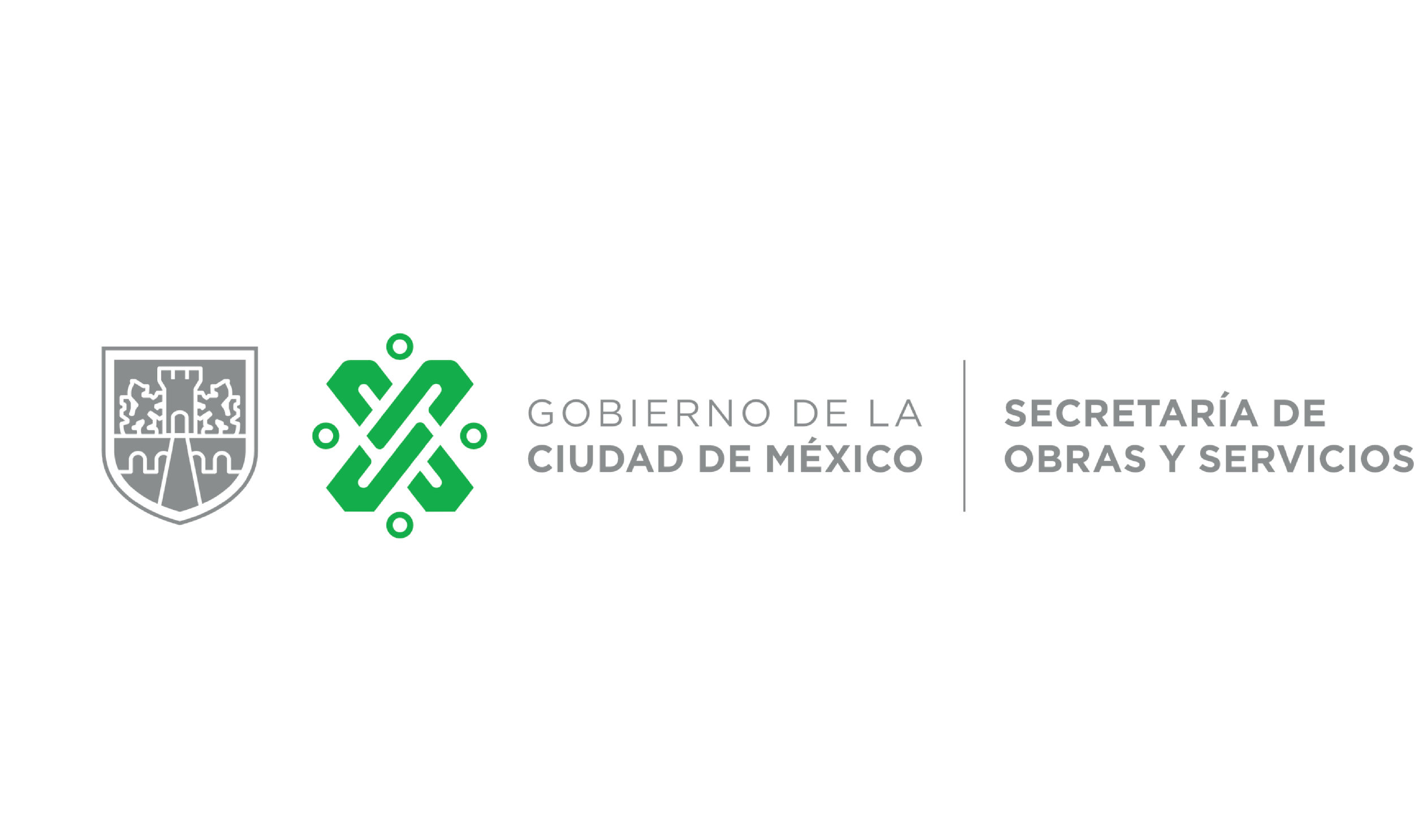 Logos y texto del Gobierno de la Ciudad de México y la Secretaría de Obras y Servicios