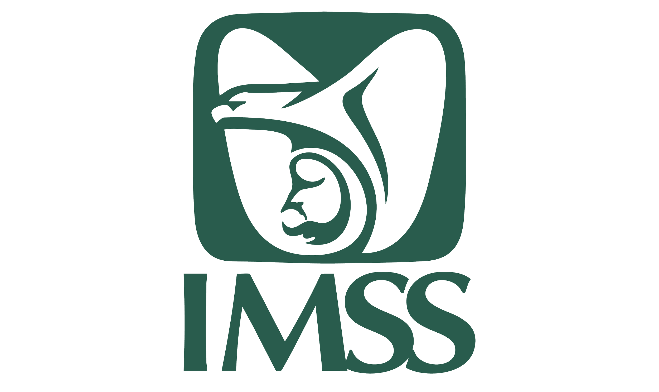 Logotipo de la Sociedad Mexicana de Cirugía Endoscópica que combina un diseño artístico de un rostro humano y un ácaro dentro de un recuadro, junto con las letras IMSS.