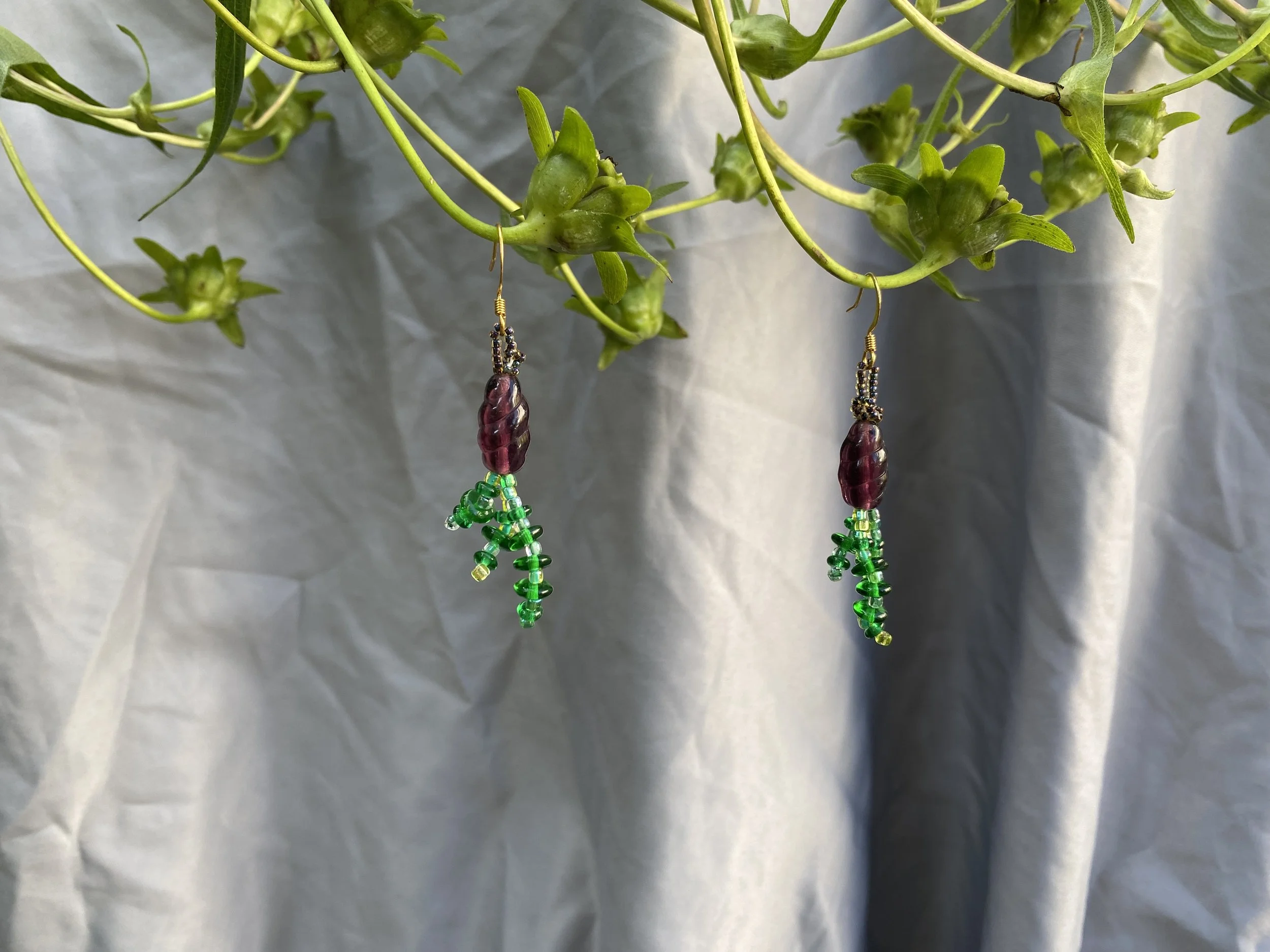 Purple Carrot Earrings