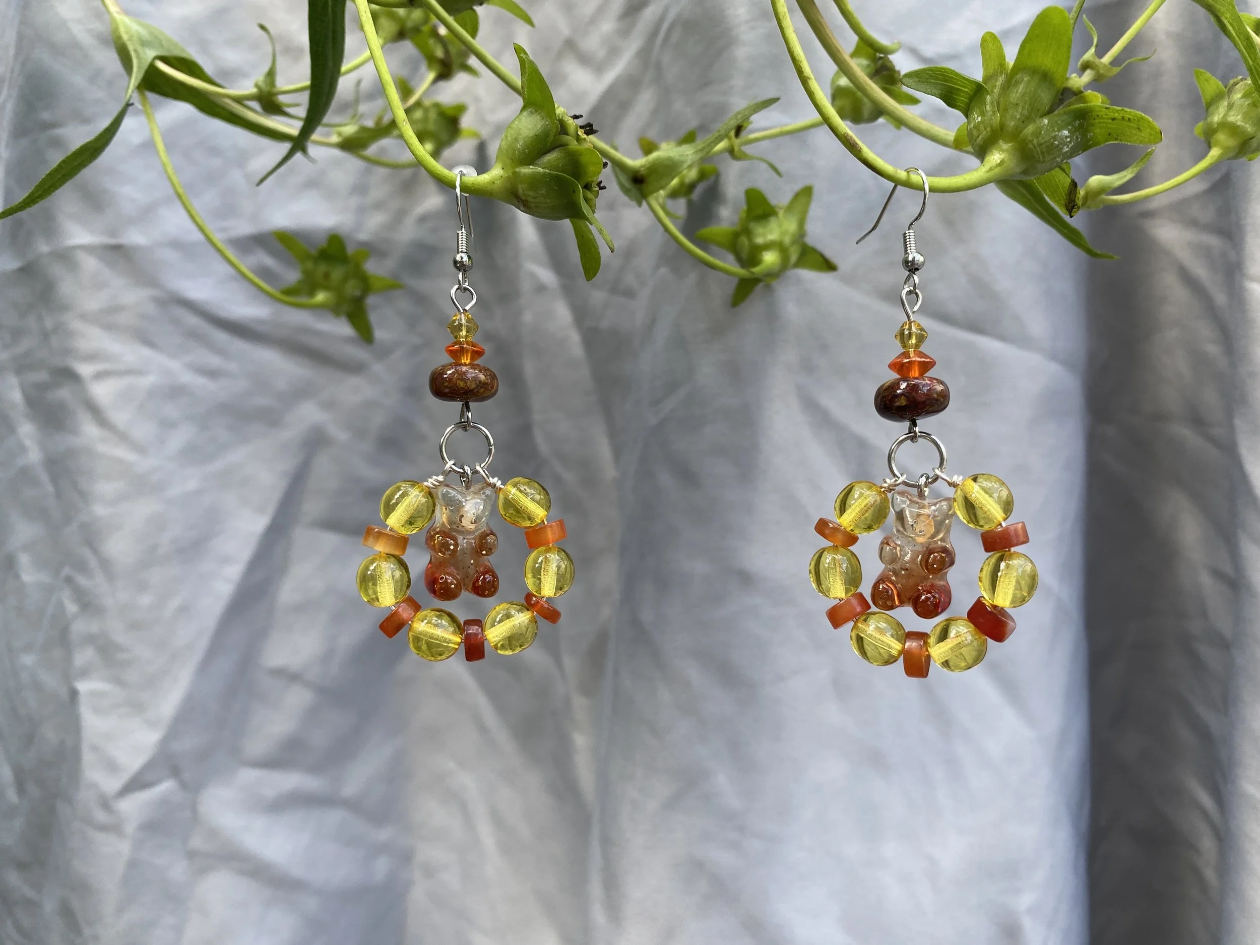 Orange Teddies Earrings