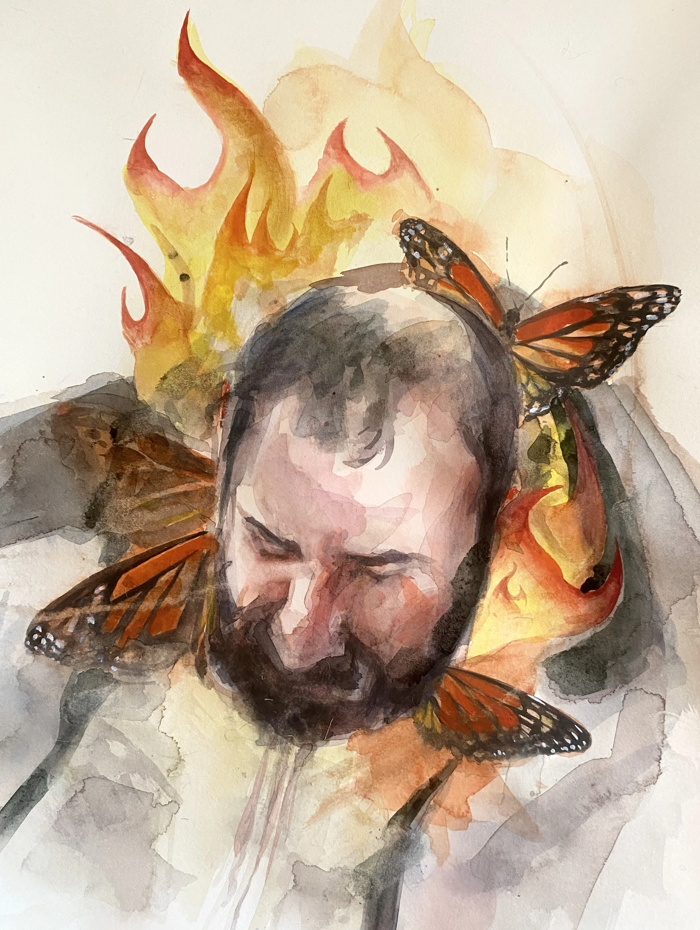 'Alex Pretti'

watercolor on paper, 12"x9", 2026