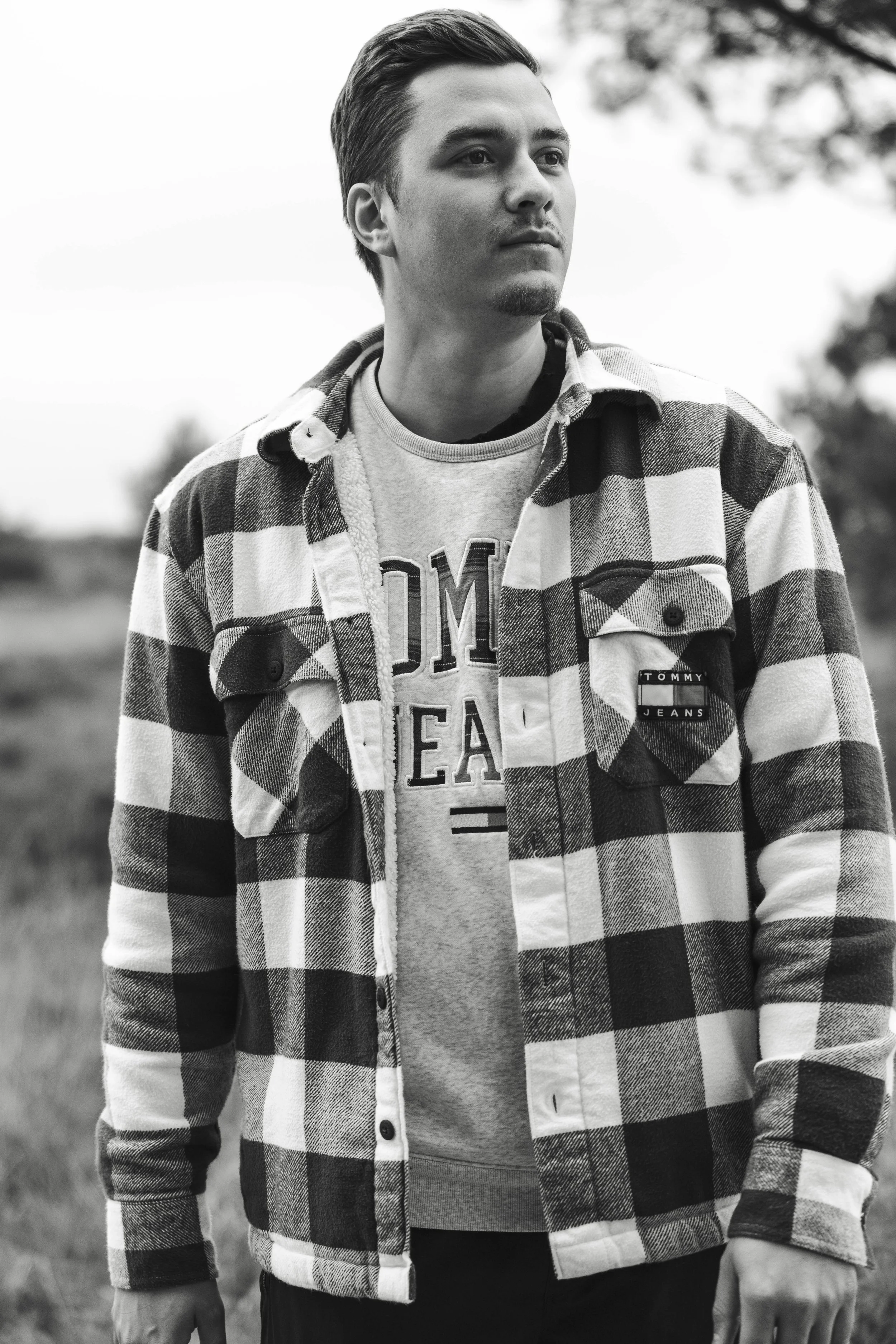 Black white portrait model man