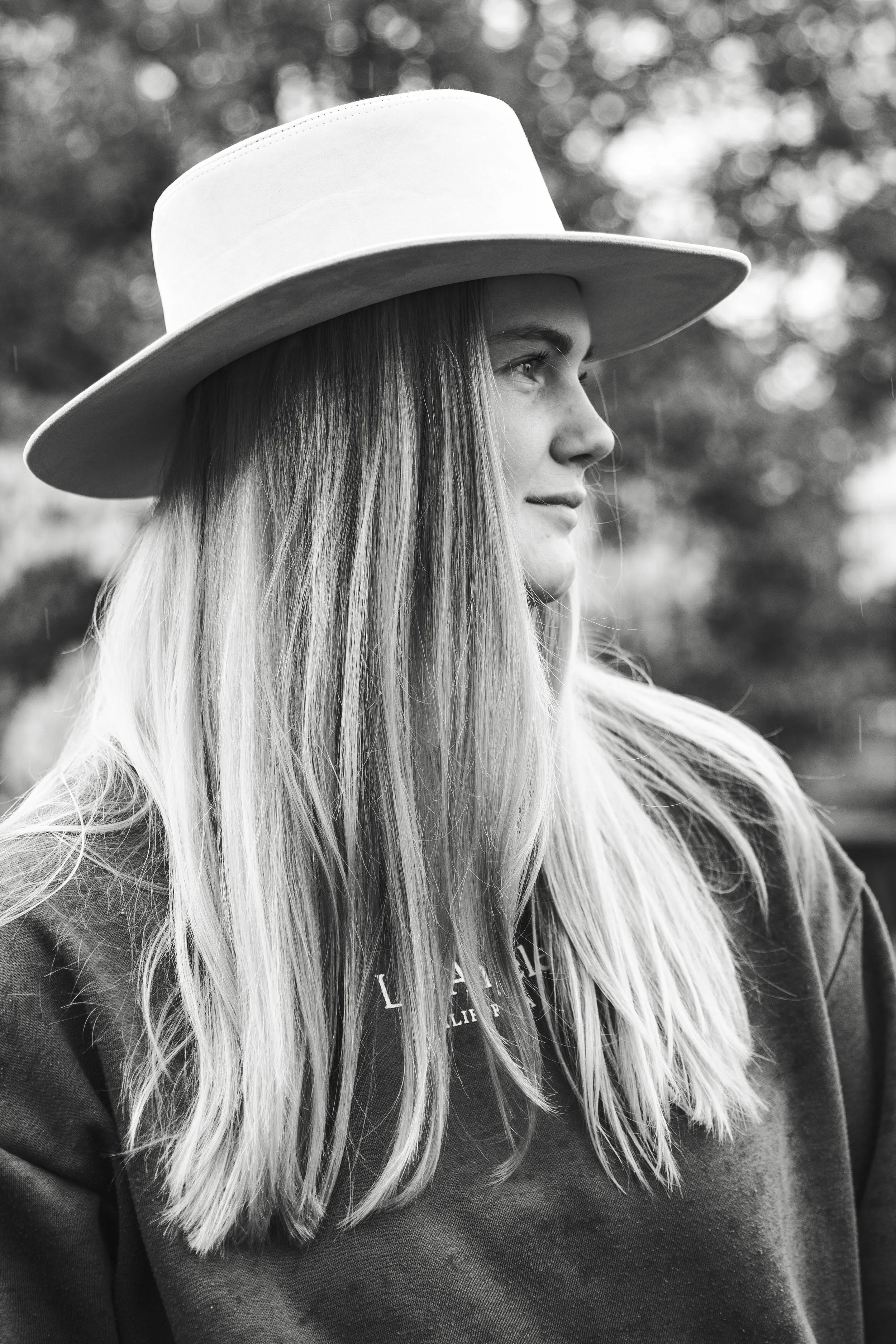 Black white portrait women