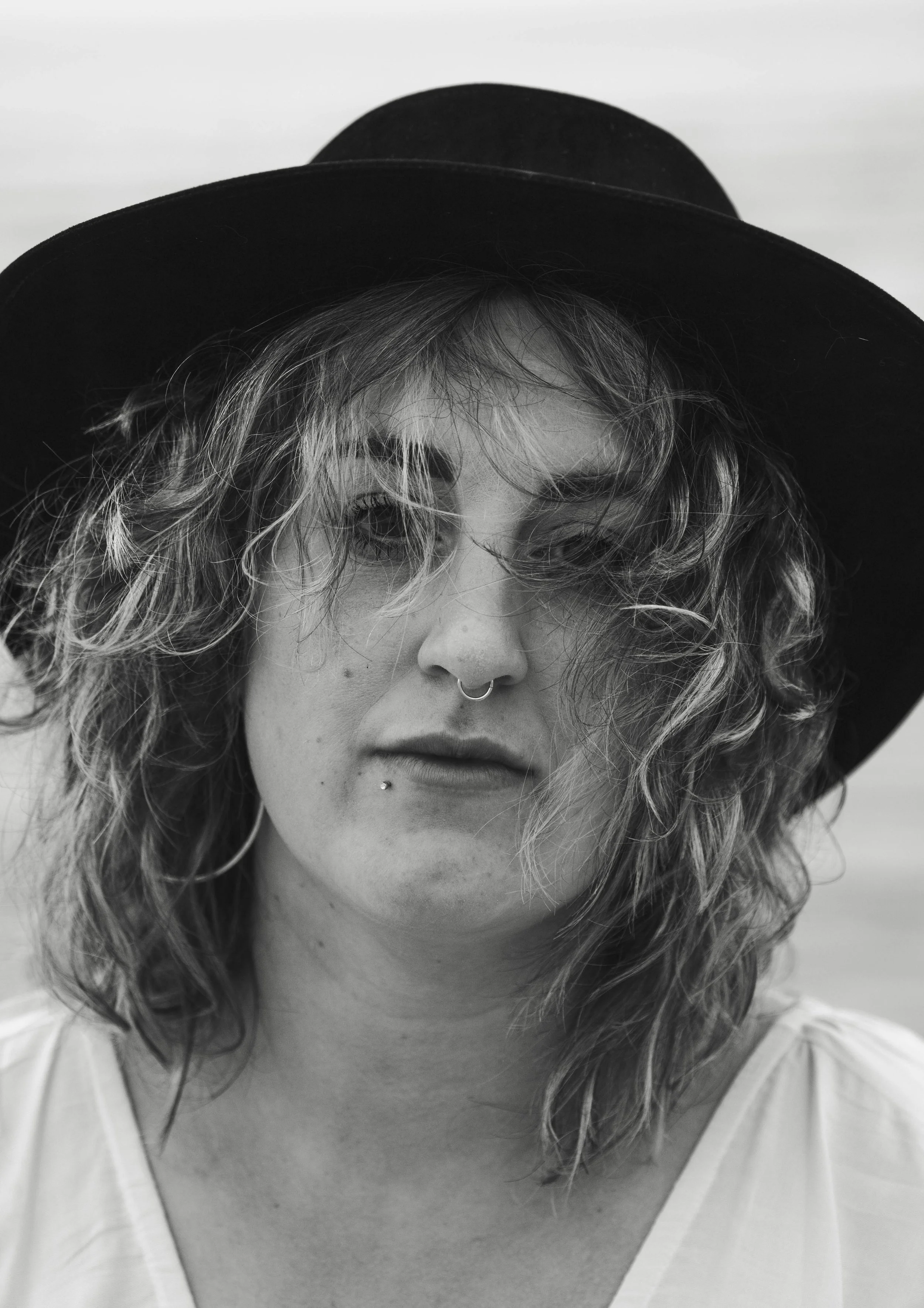 Black white portrait outdoor