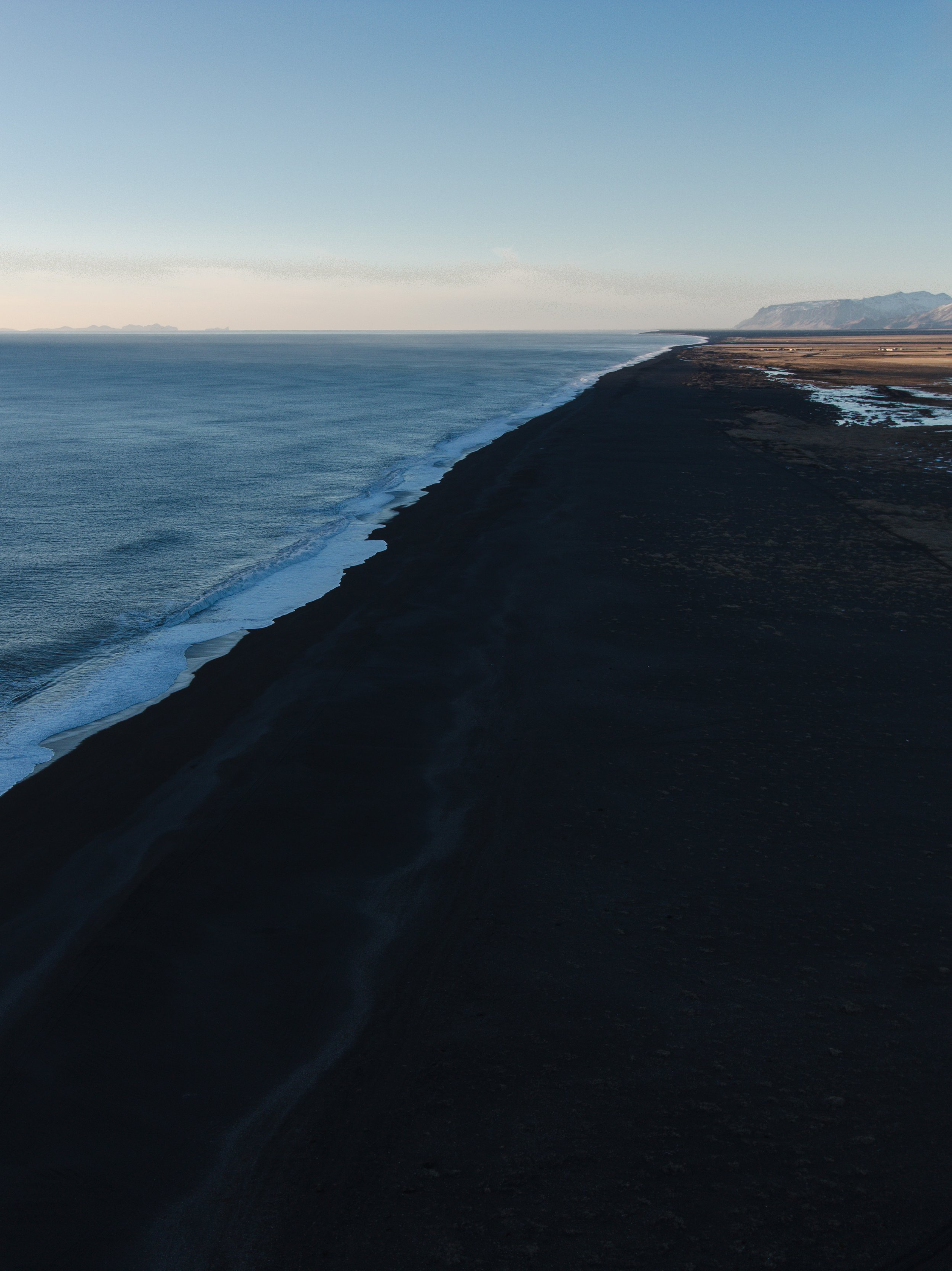 Black sand beach landscape photo Iceland