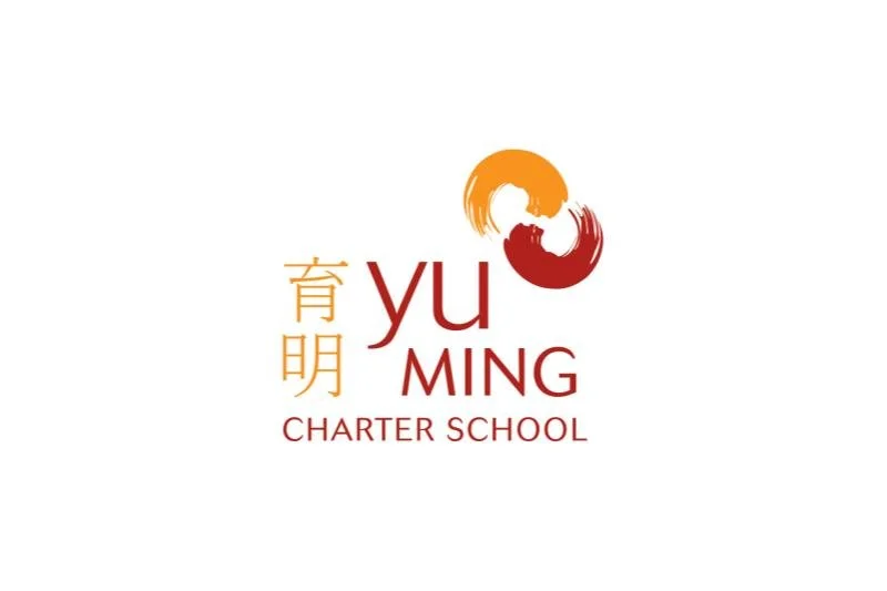 Logo of Yu Ming Charter School with Chinese characters and a circular brushstroke design.