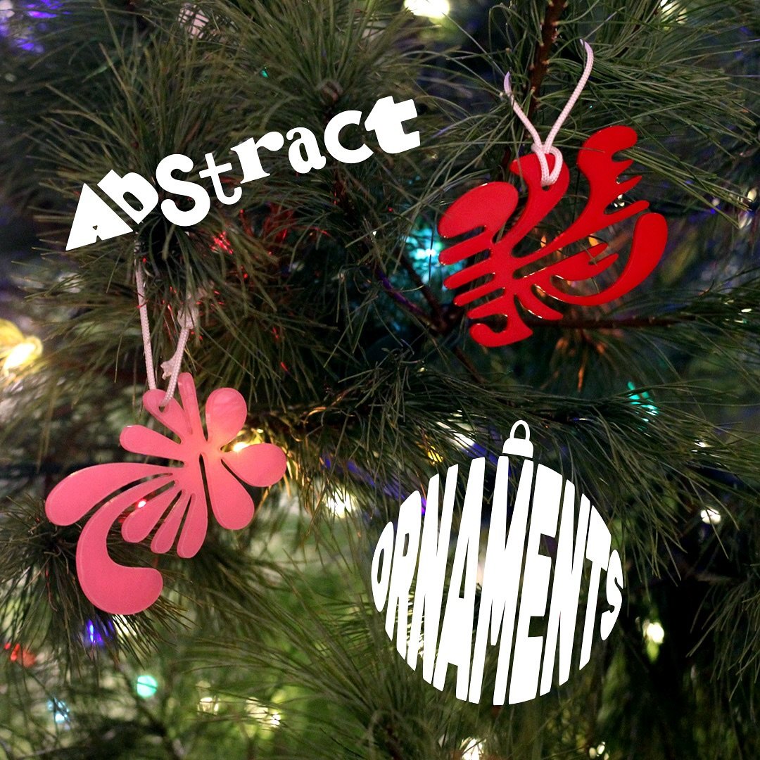 &lsquo;tis the season to be blobby! Laser-cut acrylic hanging blobs in different colors to match every one of the lights on your tree. The pink ones glow in the dark, and the translucent blue looks just like ice.

Some of the blobs are pulled from ex