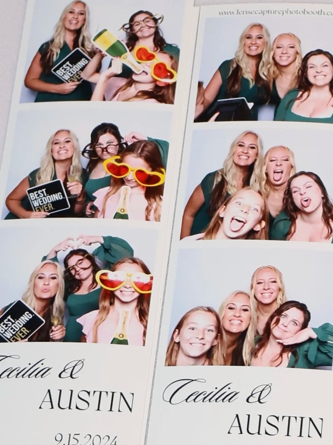 photo booth photo strips at a los angeles wedding