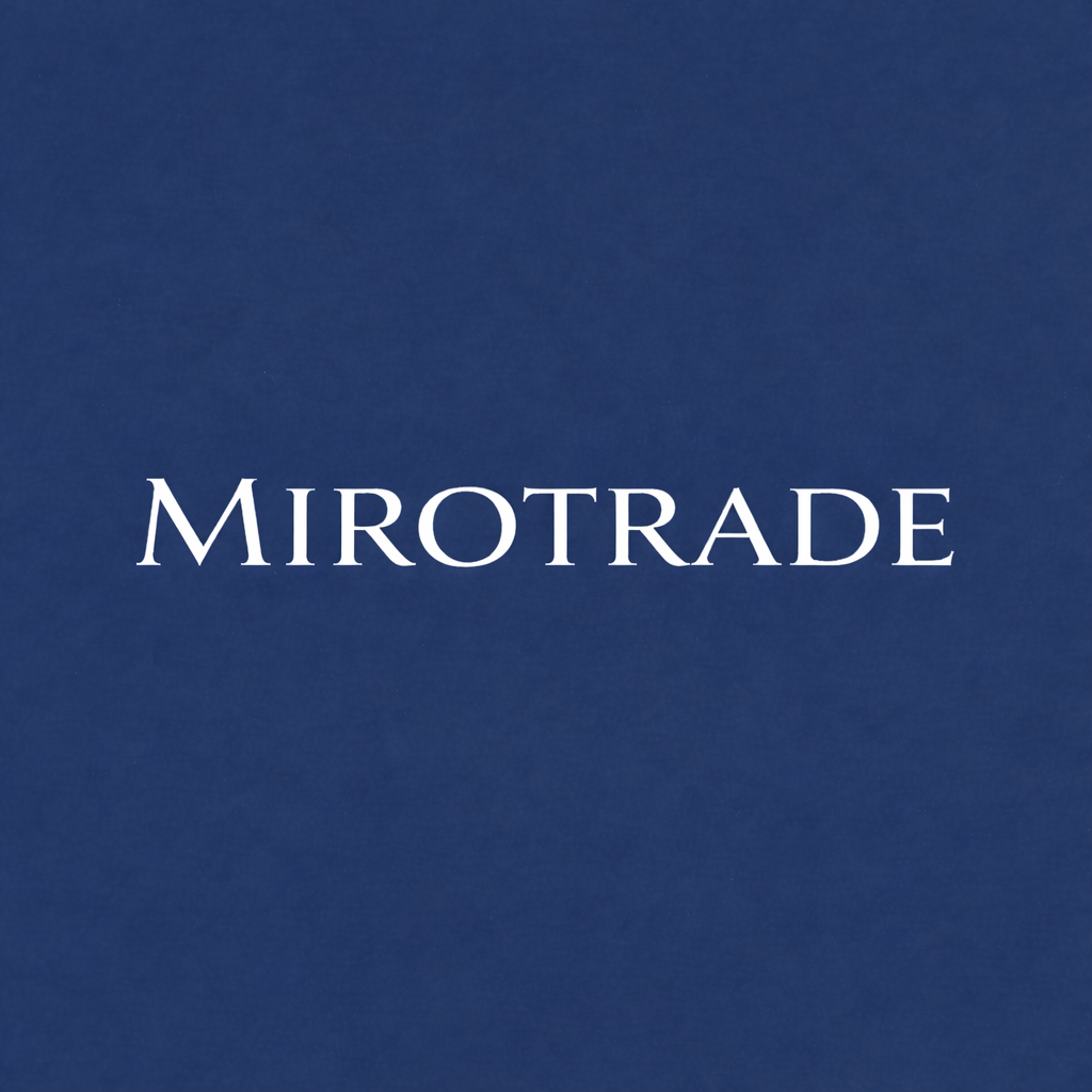 A blue cover with the word "MIROTRADE" in white, centered text.