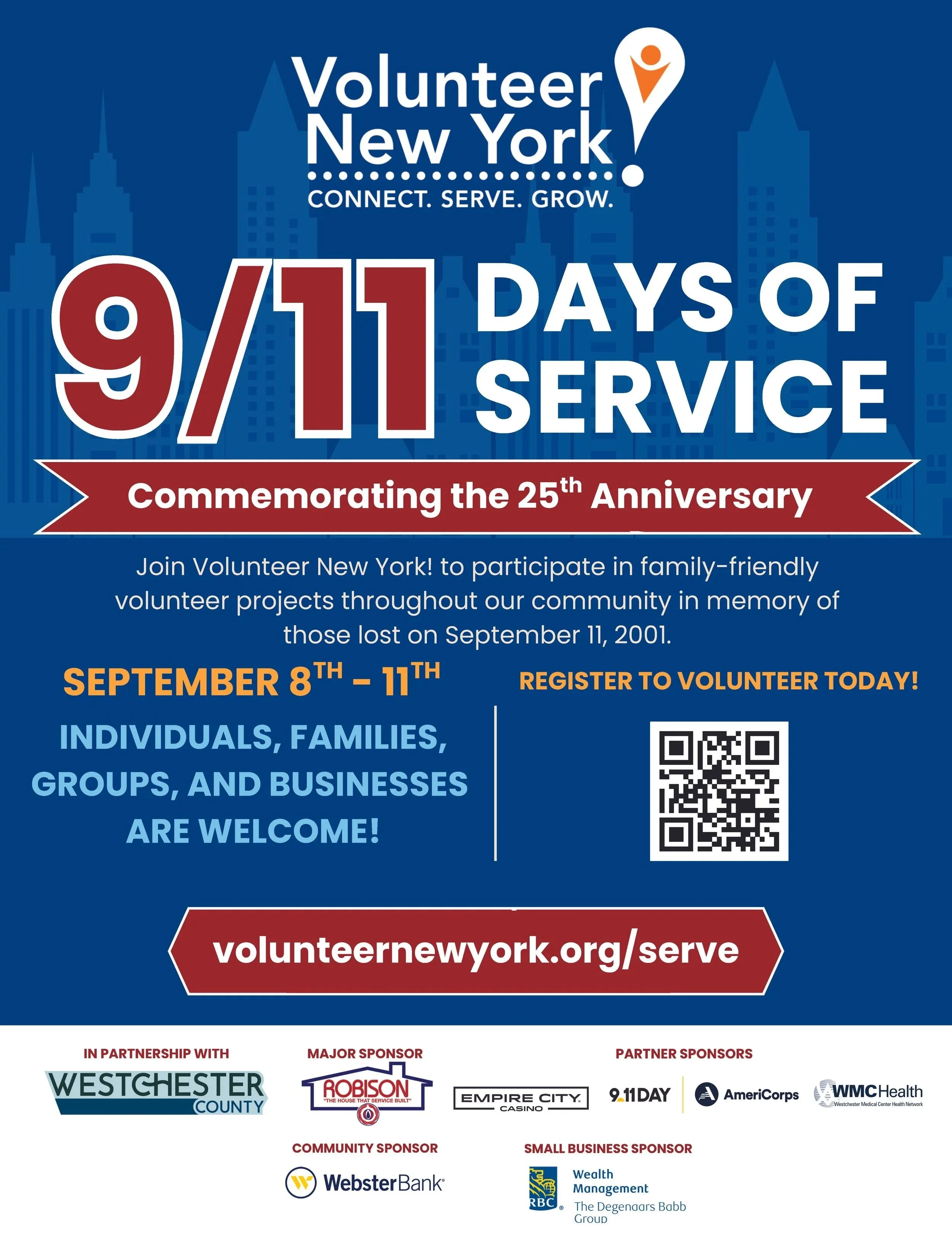 Volunteer New York! hosts community-wide days of service in honor of the lives lost on September 11, 2001