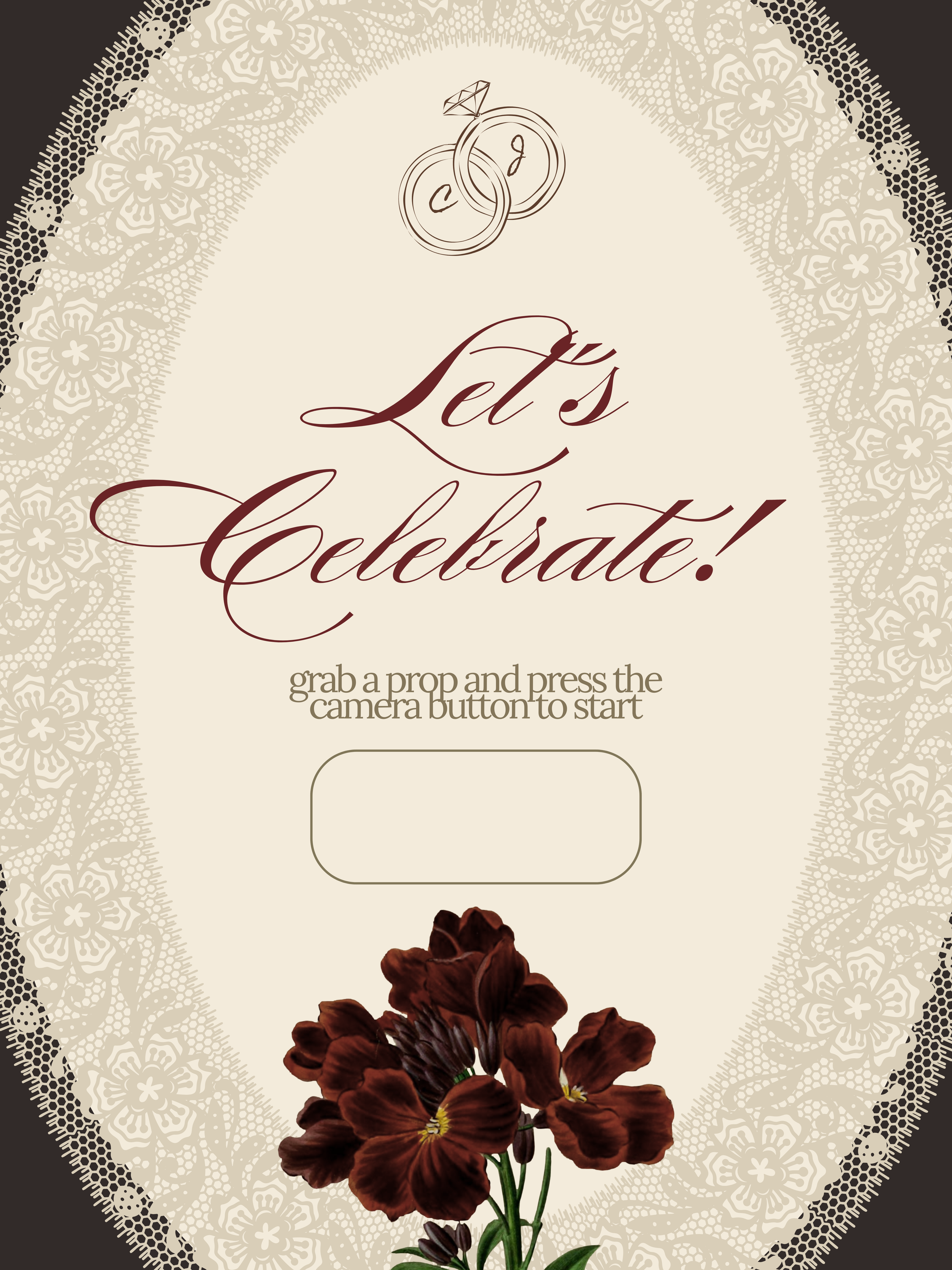 Missoula Montana Photo Booth Rental Welcome Screen Design with Couples Name and Florals
