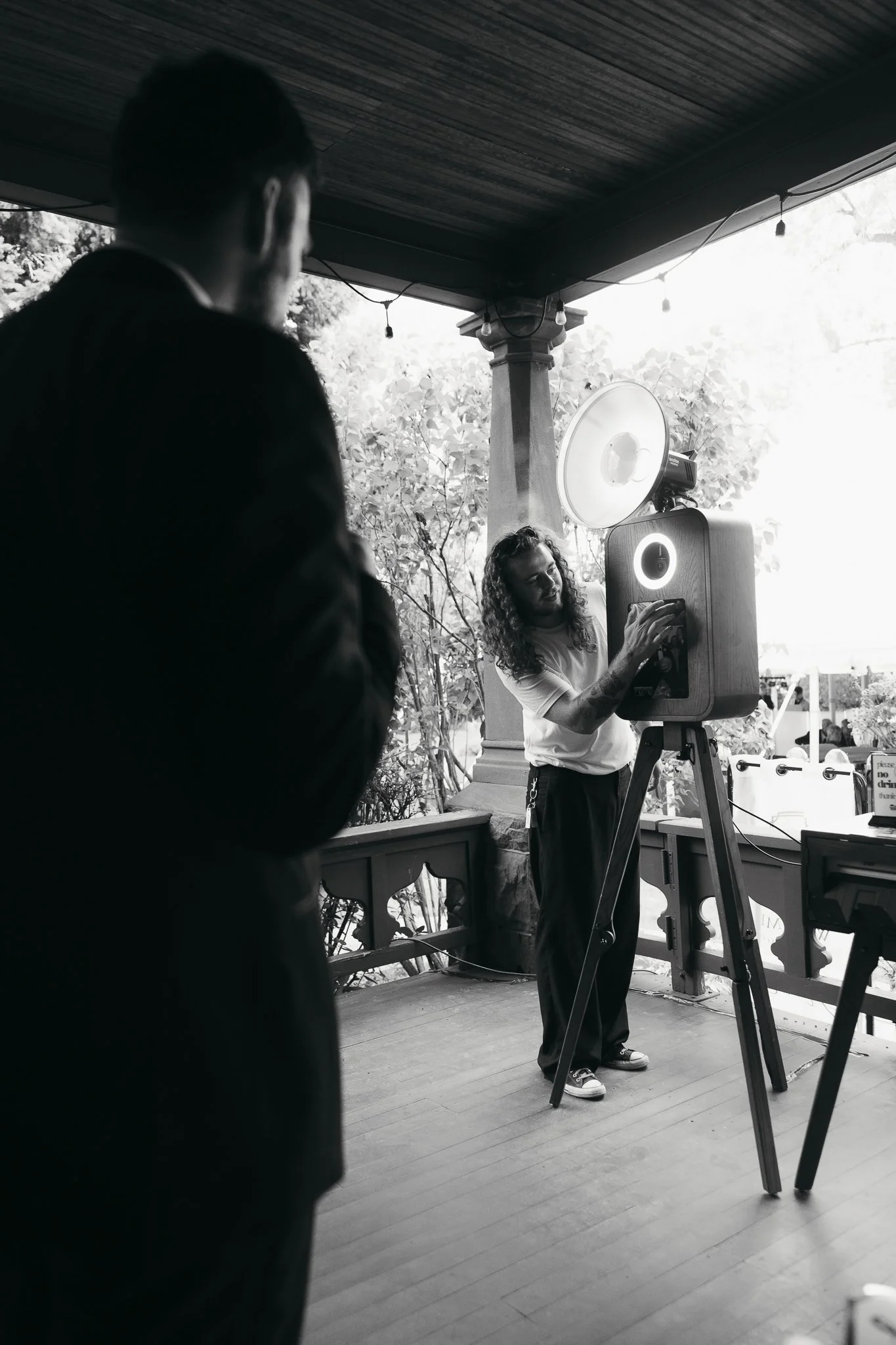 Montana Photo Booth Rental Photo Booth Attendant assisting guests using the photo booth