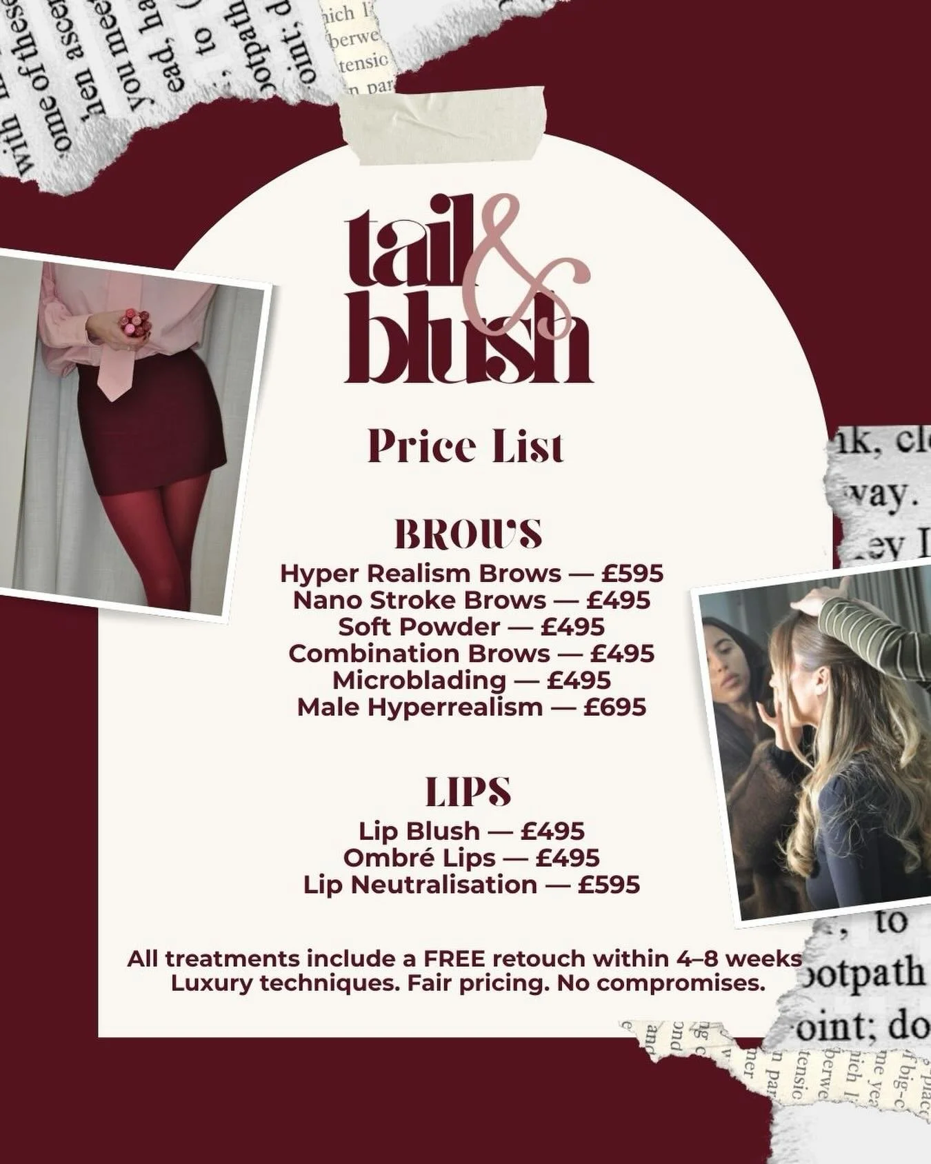 Our services &amp; pricing ✨
Transparent, tailored treatments designed to enhance your natural beauty.
Book your appointment via the link in bio 🤍