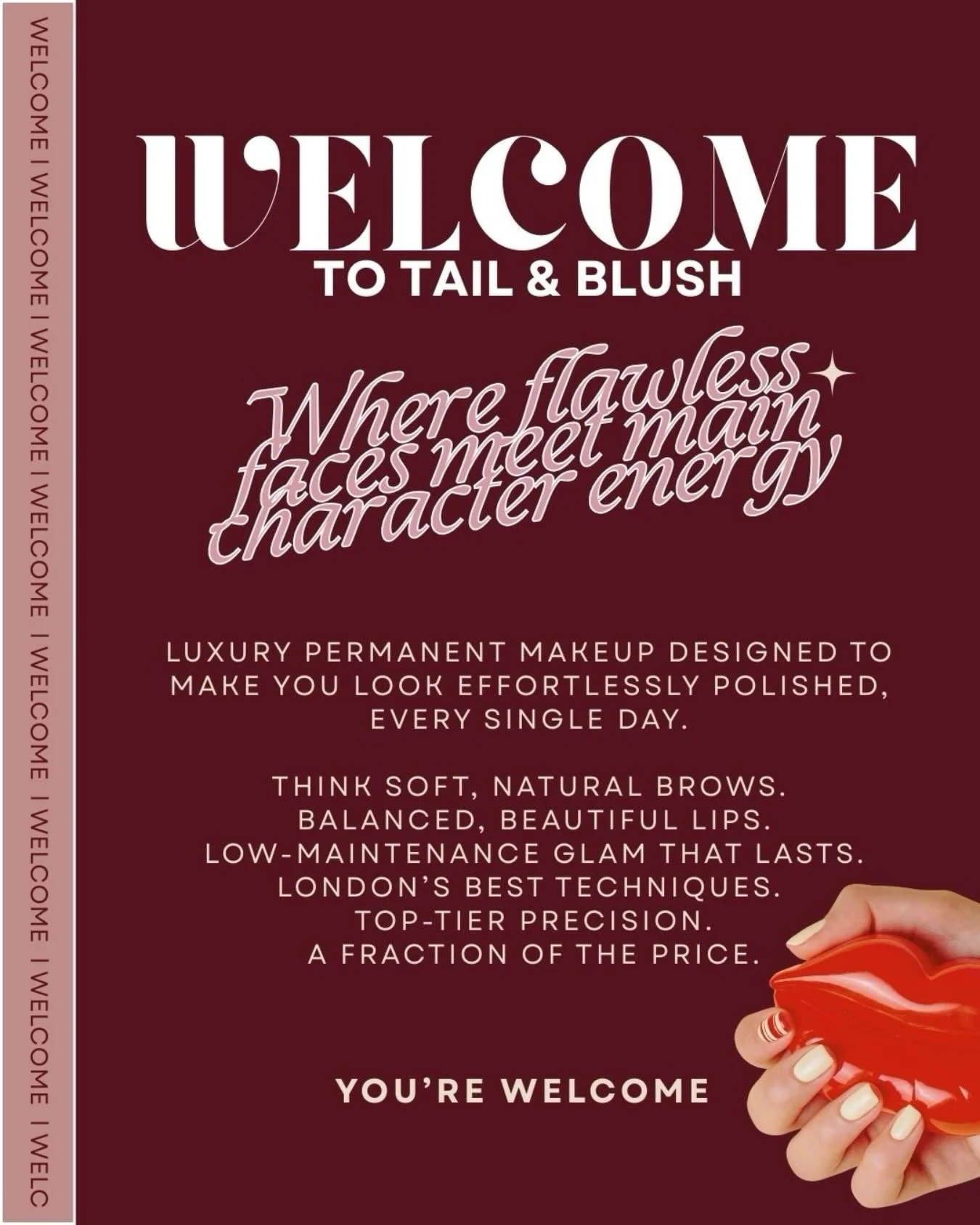 Welcome to Tail &amp; Blush 🤍

Founded by Rosie, we specialise in natural, confidence-boosting permanent makeup from soft, fluffy brows to perfectly blushed lips that heal beautifully.

Our focus is simple&hellip; enhancing your features in the most