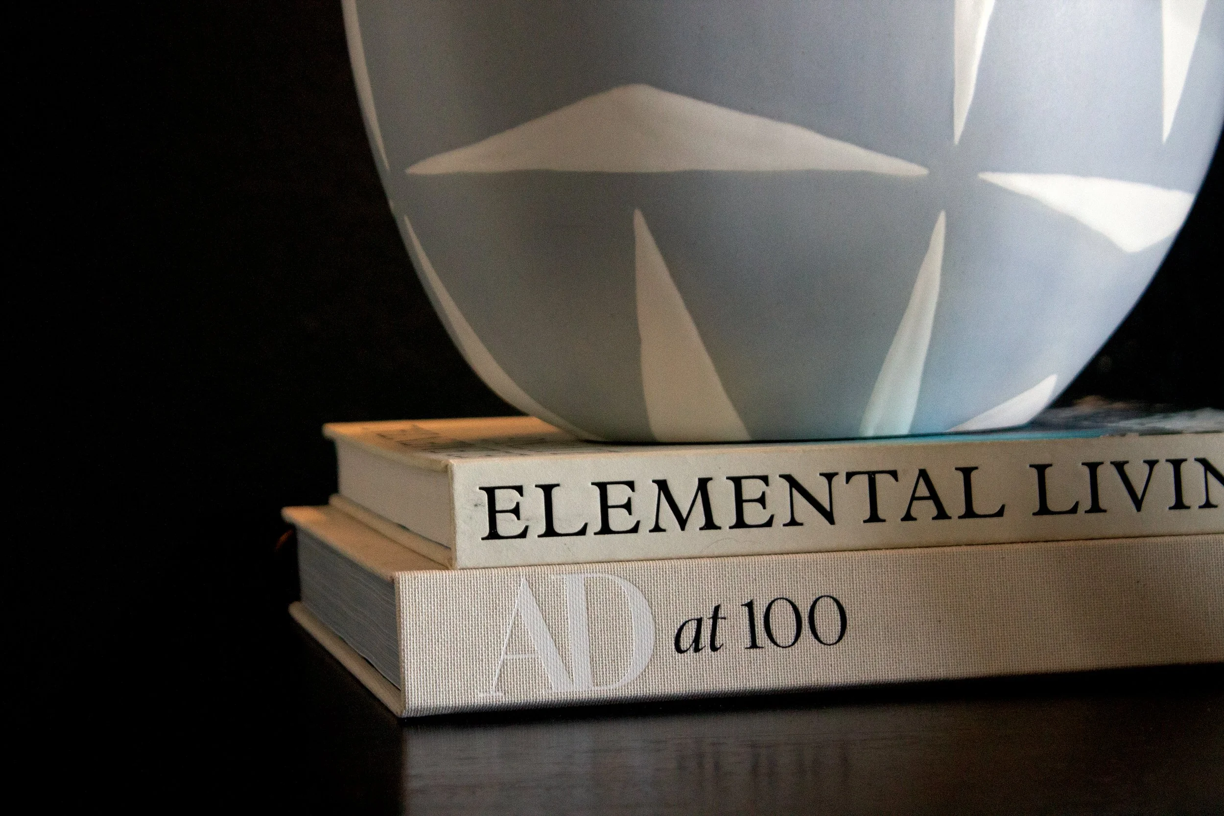 Elkins Office - Close Up of Lamp and Books.jpg