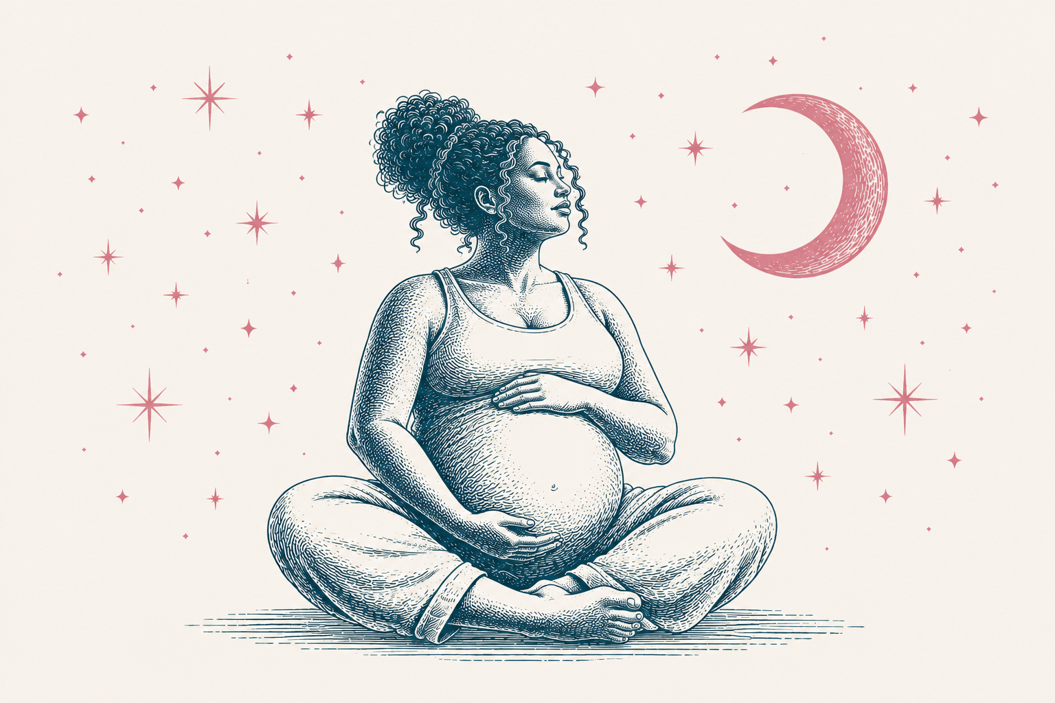 Threshold woman and moon teal cream rose.png