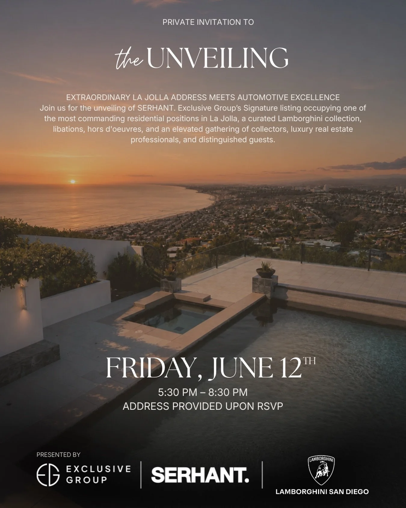 Some properties deserve more than a listing launch.

They deserve an unveiling.

On June 12th, @serhantexclusivegroup will introduce a remarkable La Jolla estate from one of the most commanding residential positions in San Diego, alongside a curated 