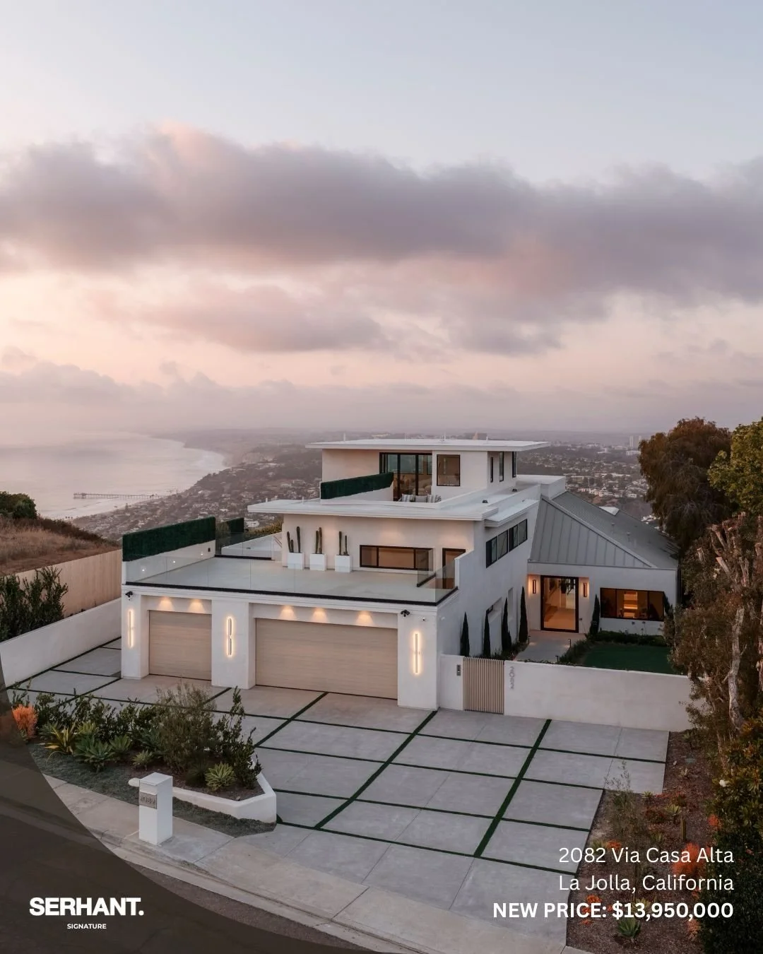 𝐍𝐄𝐖 𝐏𝐑𝐈𝐂𝐄 | $𝟏𝟑,𝟗𝟓𝟎,𝟎𝟎𝟎

2082 Via Casa Alta, La Jolla
5 Beds | 6 Full Baths | 2 Half Baths | 6,930 SF
DM for private tour

An exclusive offering at the summit of Mt. Soledad, Casa Alta occupies one of the highest and most commanding r