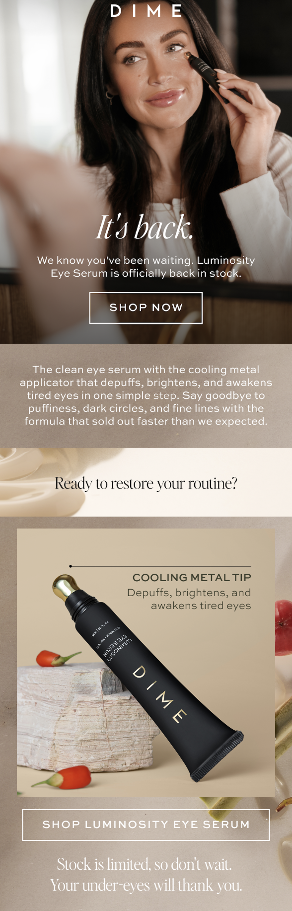 Luminous Eye restock email.png
