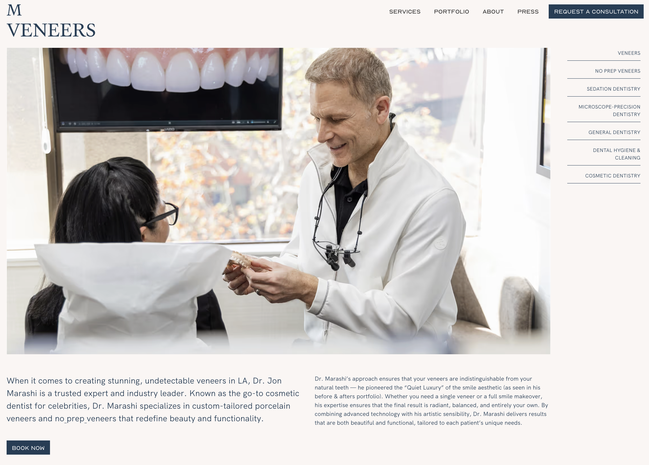 Vaneers services page