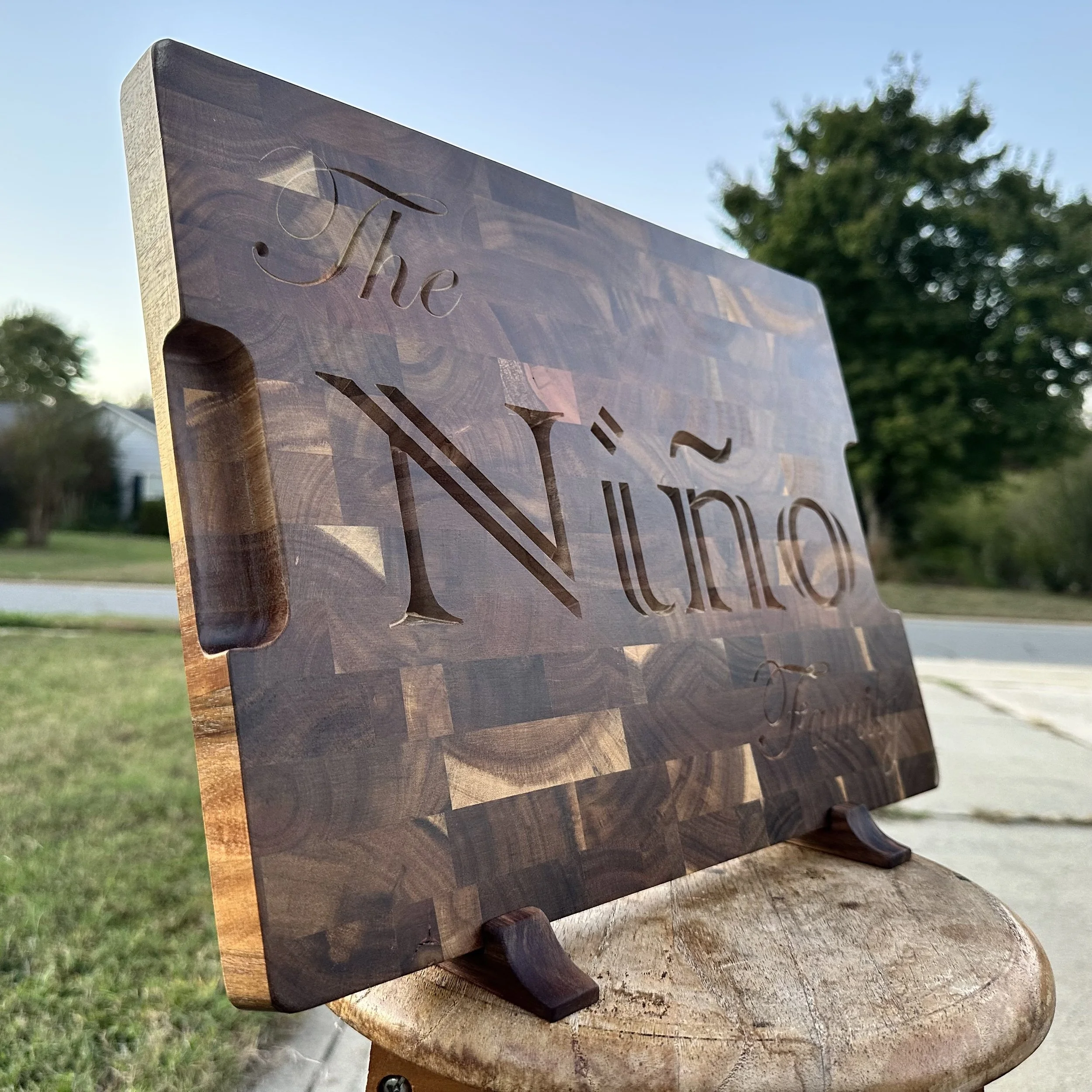 Cutting Board with Machined Feet