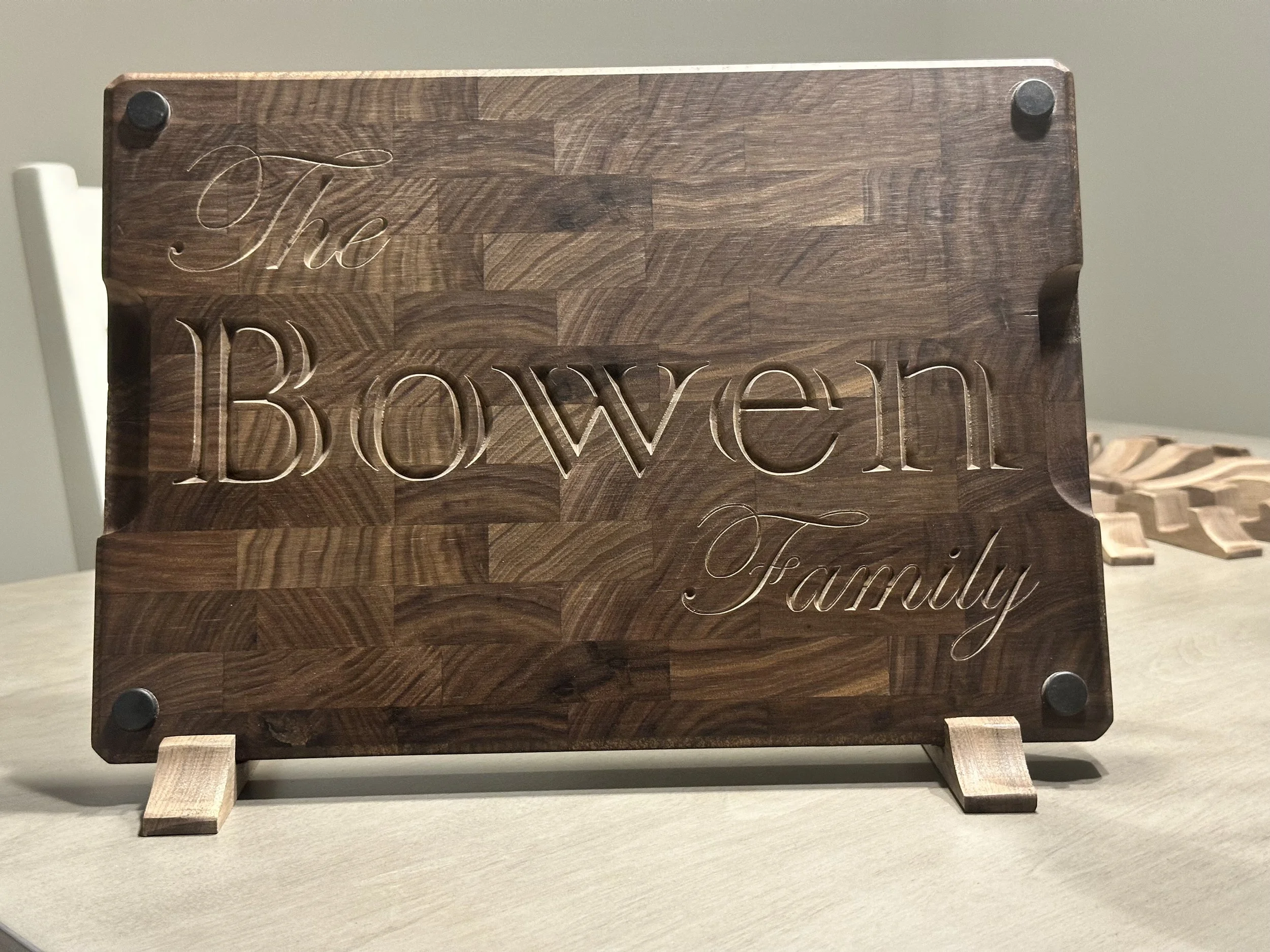 Cutting Board With Feet and Custom Engraving