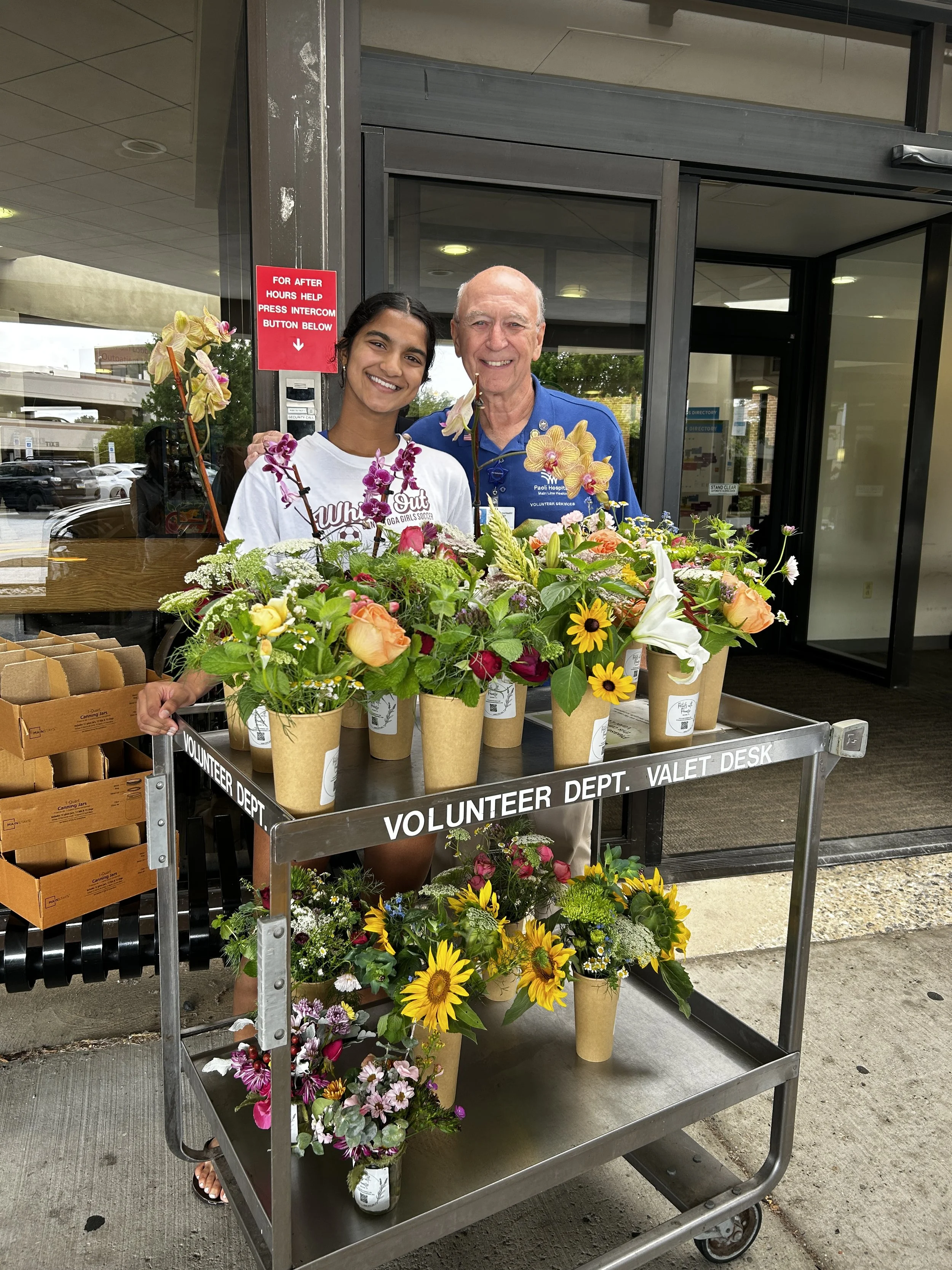 Using the beautiful flowers generously
provided by Whole Foods, bouquets donate to
Paoli Hospital on 8/3/26!