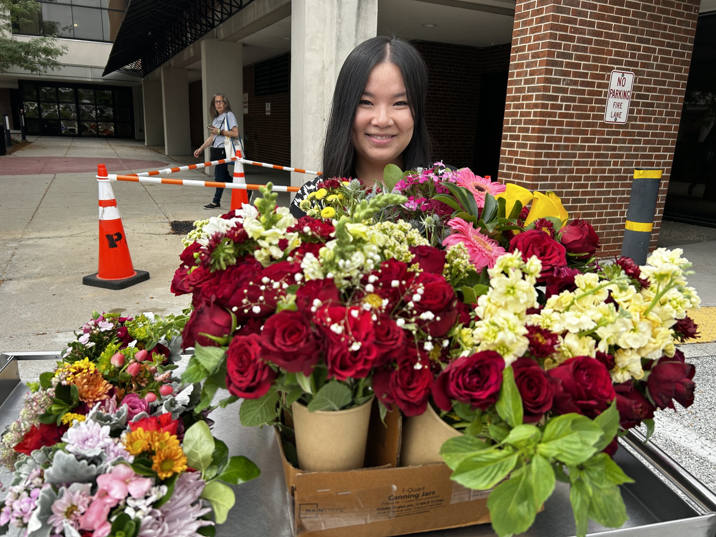8/31 - Flowers donated generously by Whole foods Markets made into beautiful bouquets and gifted to patients at Paoli Hospital!