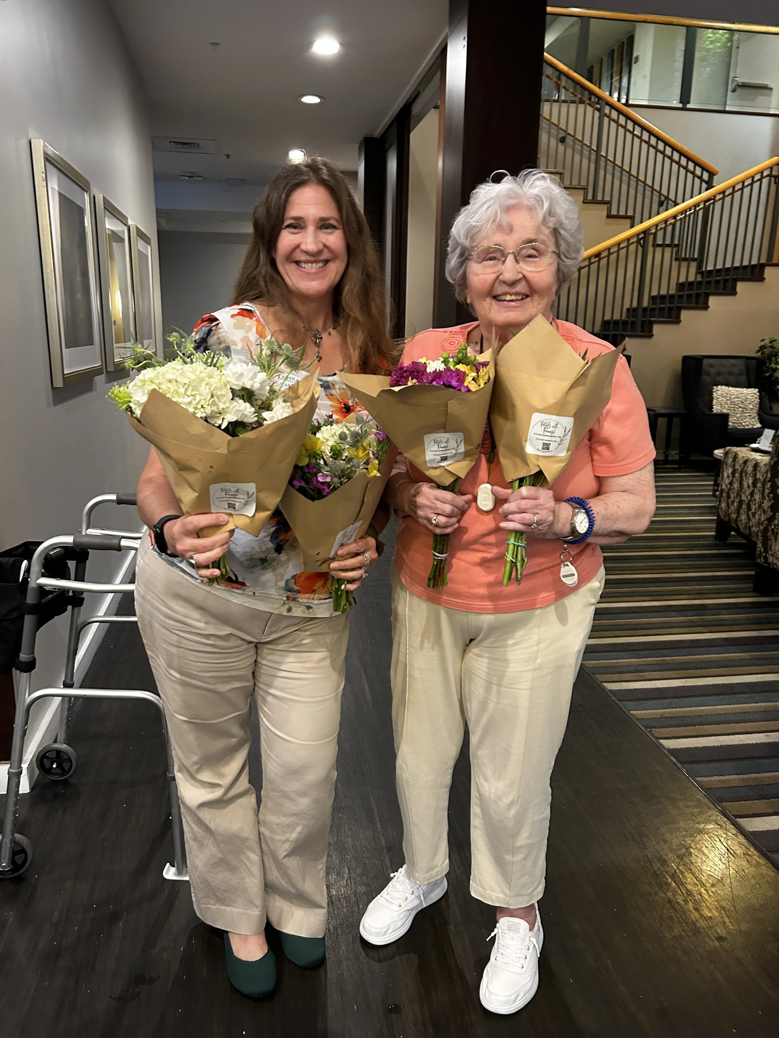9/2 - Gorgeous flower bouquets gifted to seniors at Daylesford Crossing!