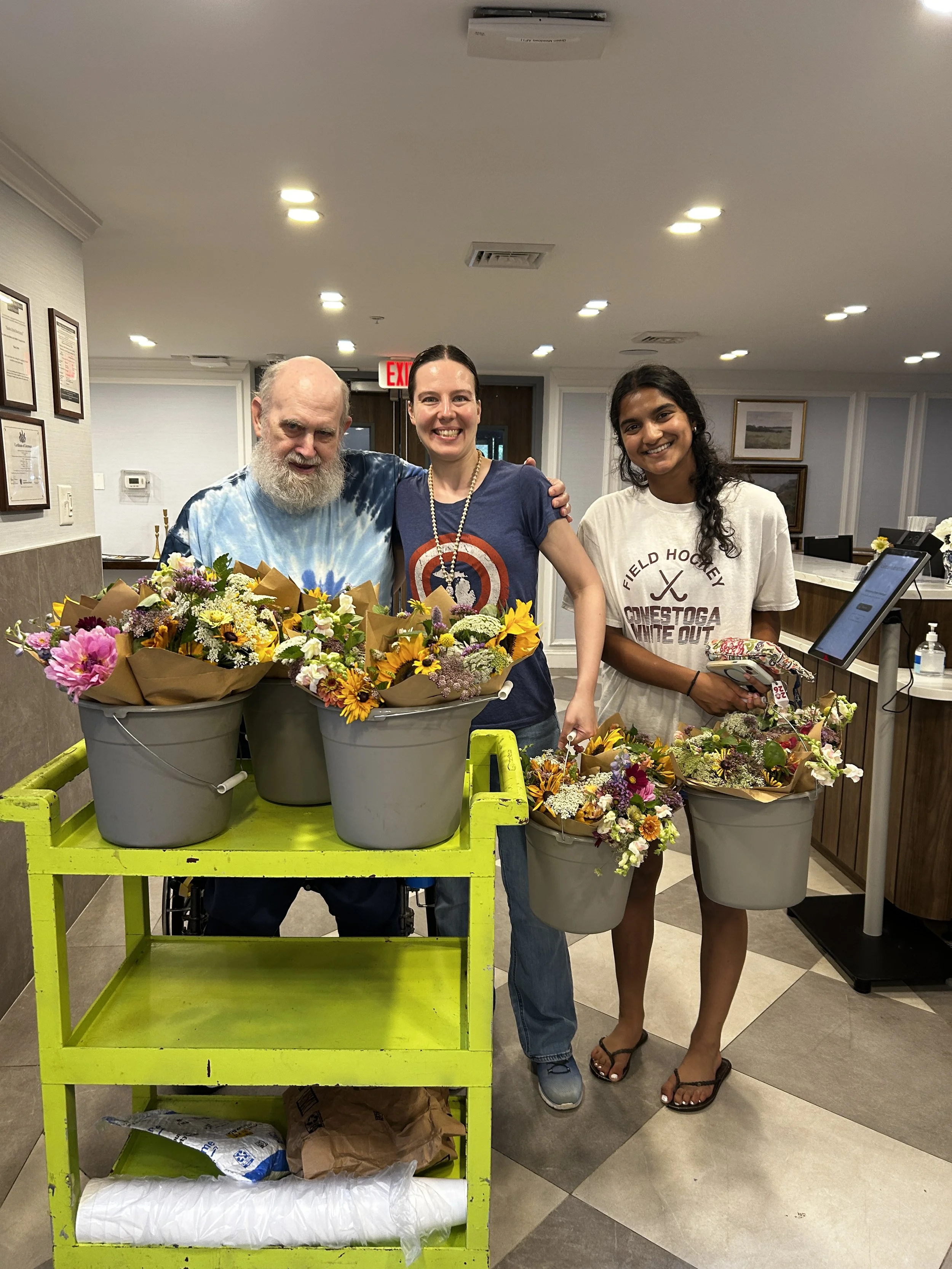 Flowers from our garden to residents/patients of Green Meadows Rehabilitation and Nursing Center - 7/31/26!