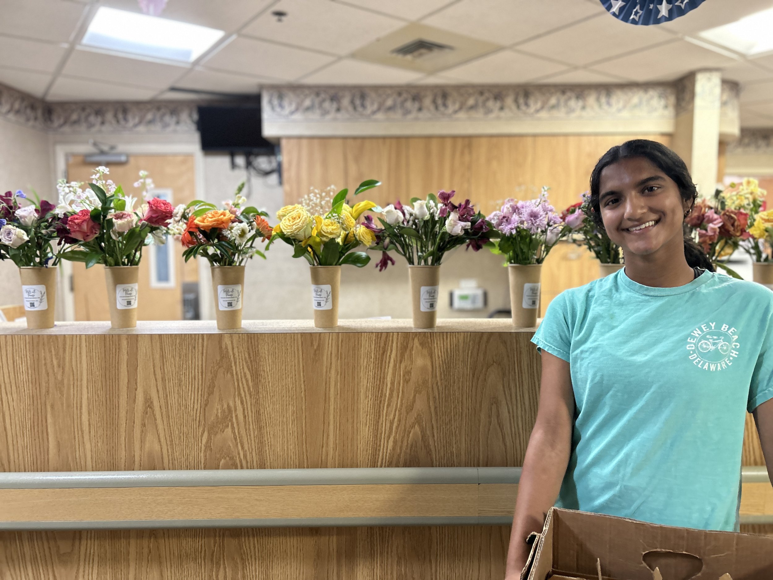 8/30 - Beautiful bouquets gifted to bring cheer patients at Wayne Center for Nursing and Rehab!