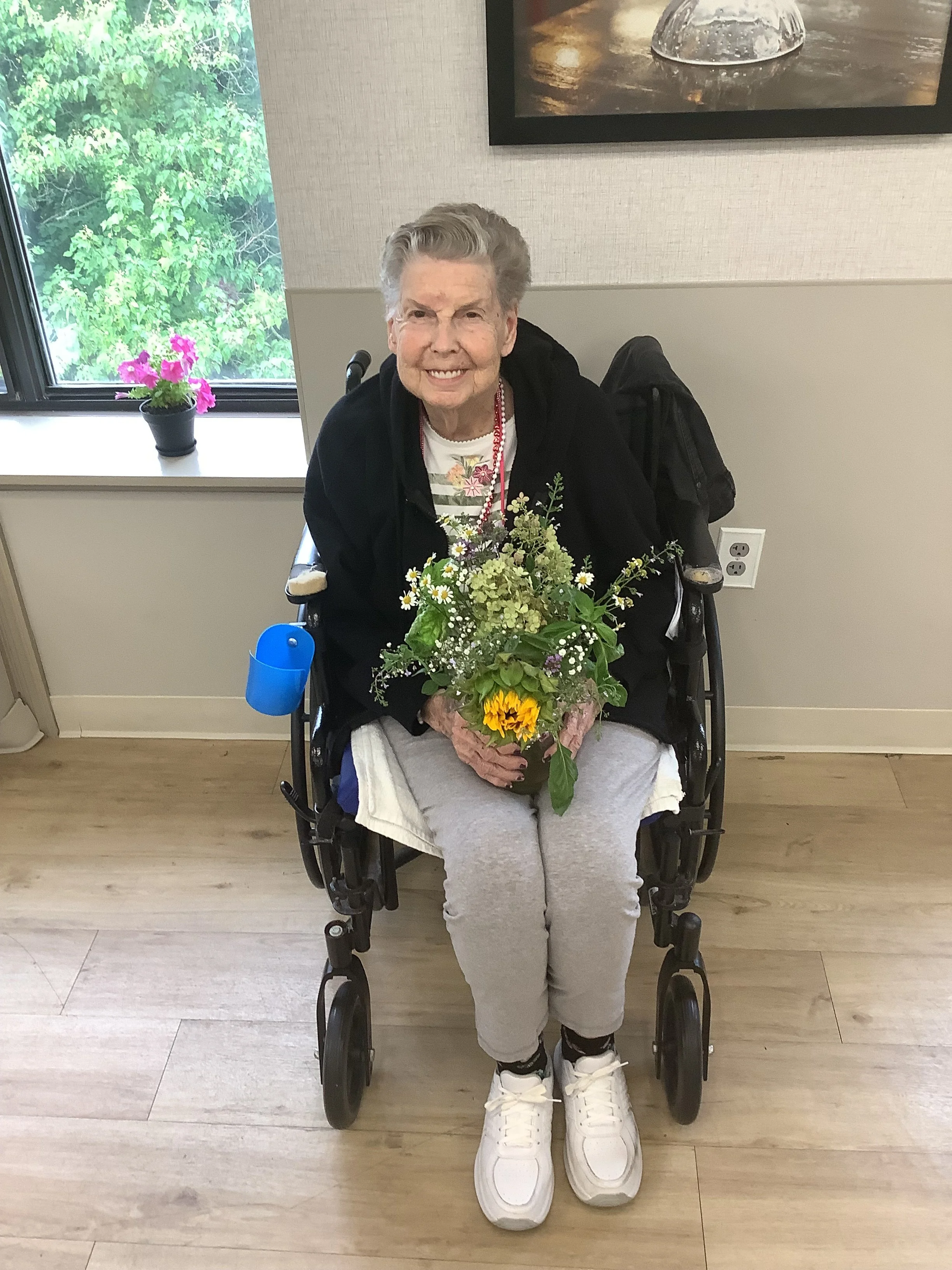 Bringing smiles to residents at Green Meadows Nursing and Rehab Center!