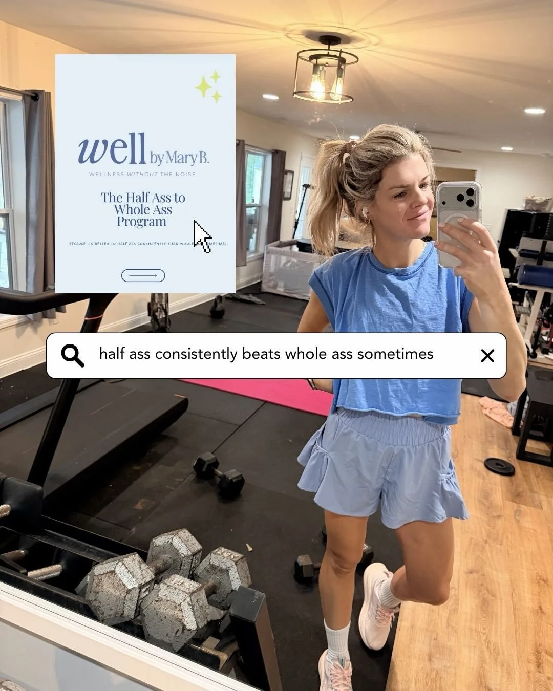 i built the program i couldn&rsquo;t find. also because half-assing it consistently beats whole-assing it sometimes. 

no 6-day splits. no 90 min sessions. no gym required. no perfection needed. just show up.

Let&rsquo;s do it together 🍑 

8 weeks 