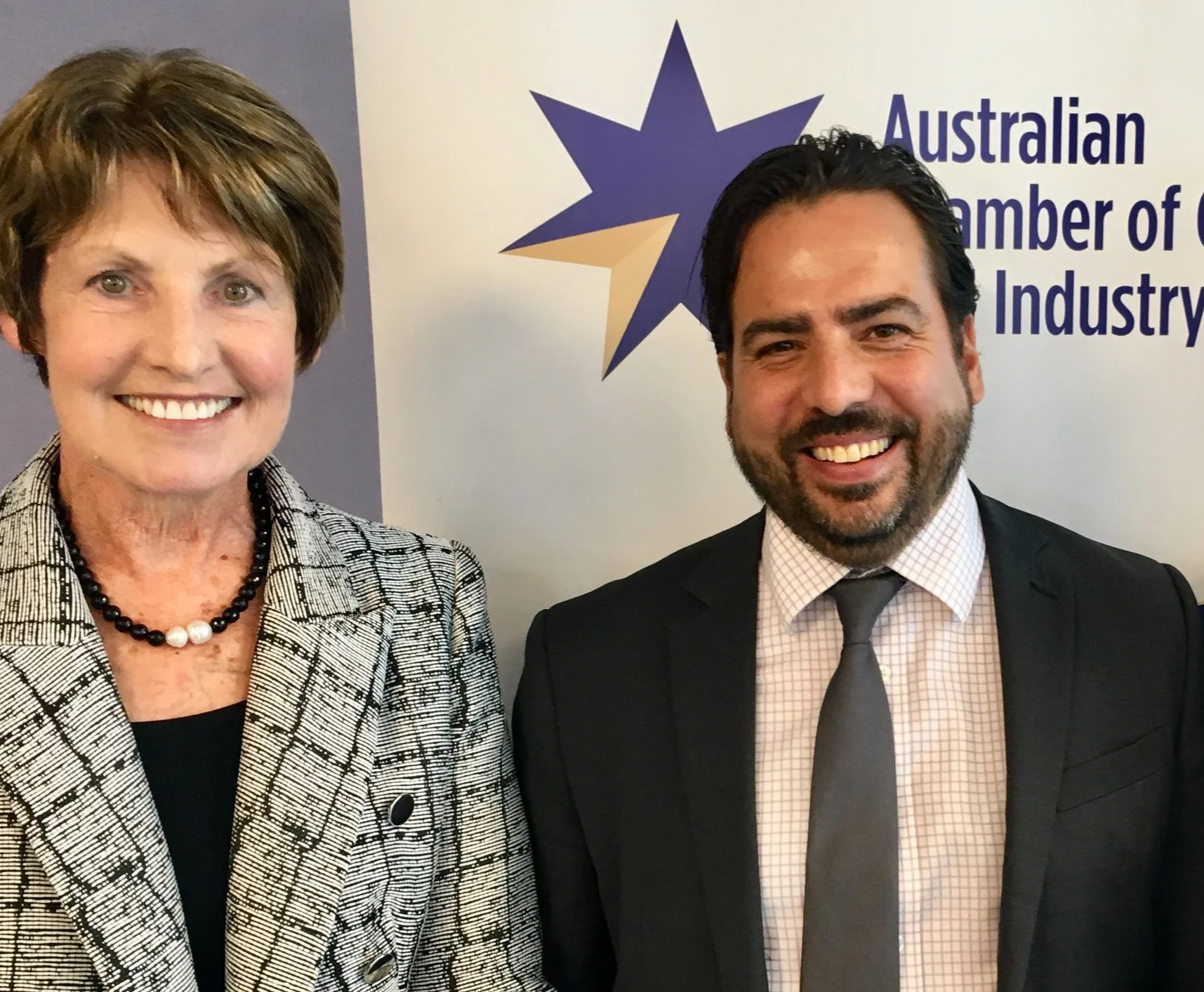 Josh Bihary with then Secretary of the Department of Health & Aged Care Glenys Beauchamp