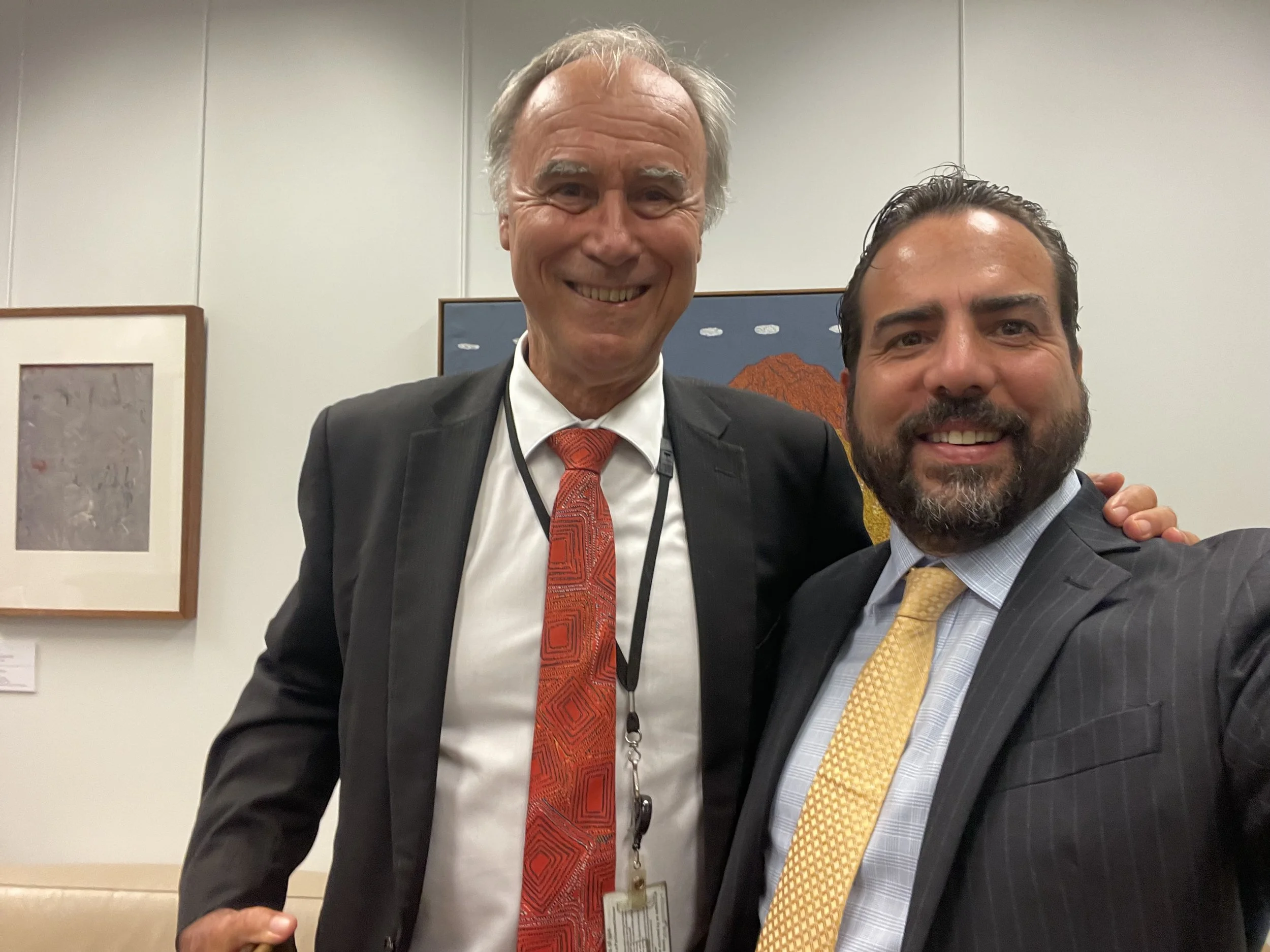 Josh Bihary with former Liberal MP John Alexander OAM