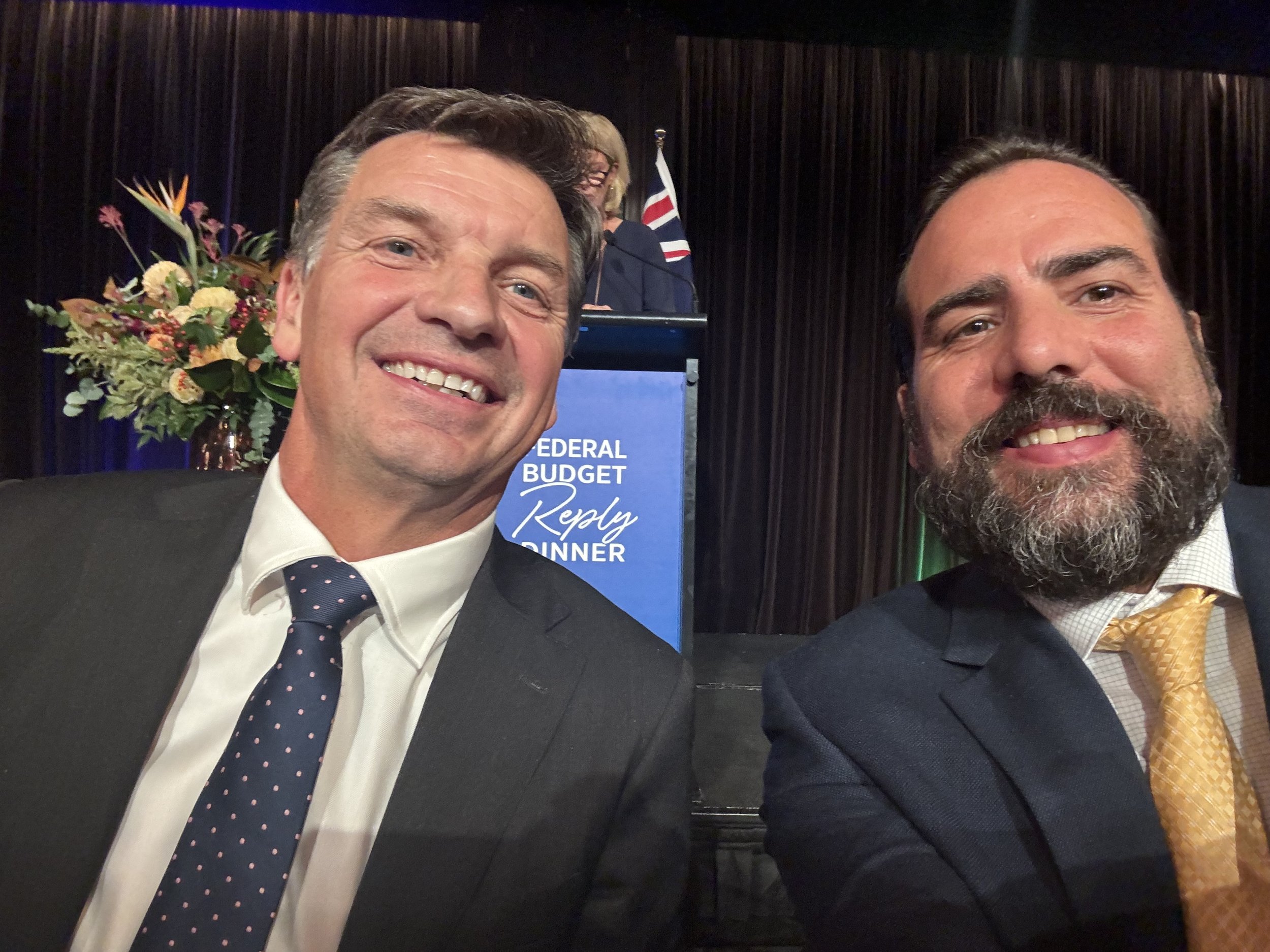 Josh Bihary with Liberal Leader Angus Taylor