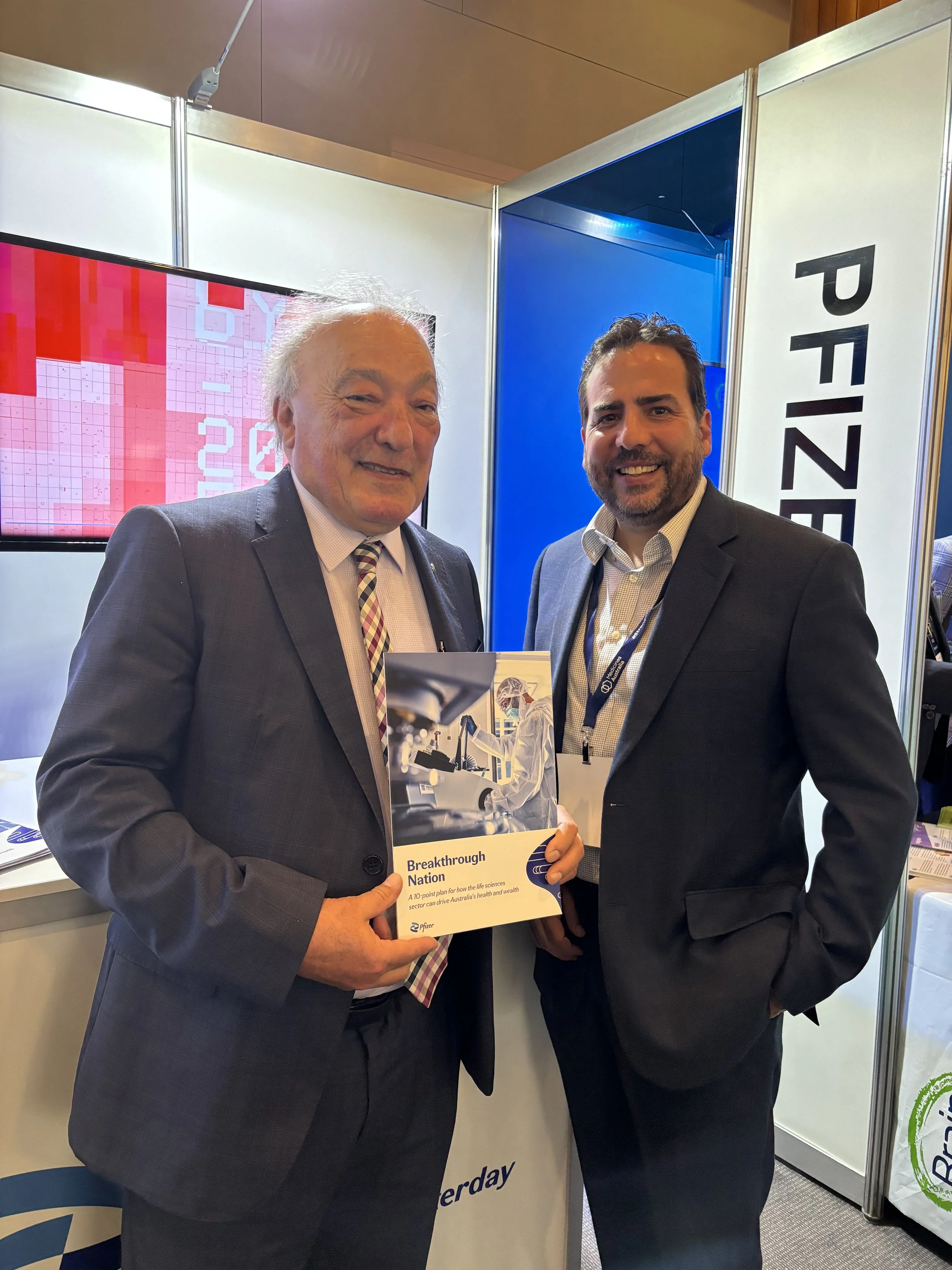 Josh Bihary with Labor MP and Chair of the House of Representatives Standing Committee on Health & Aged Care Dr Mike Freelander