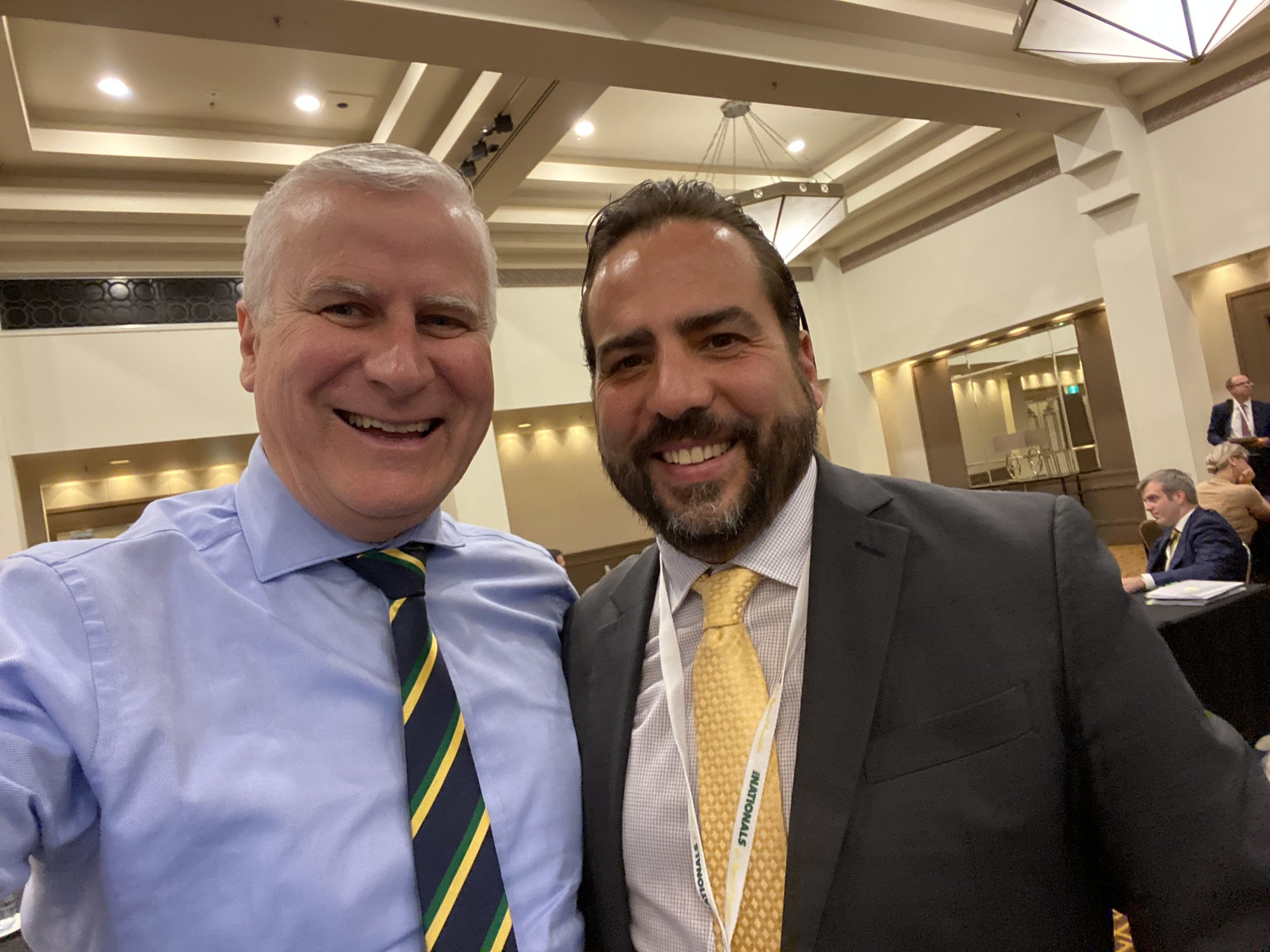 Josh Bihary with then Deputy Prime Minister and Nationals Leader Michael McCormack