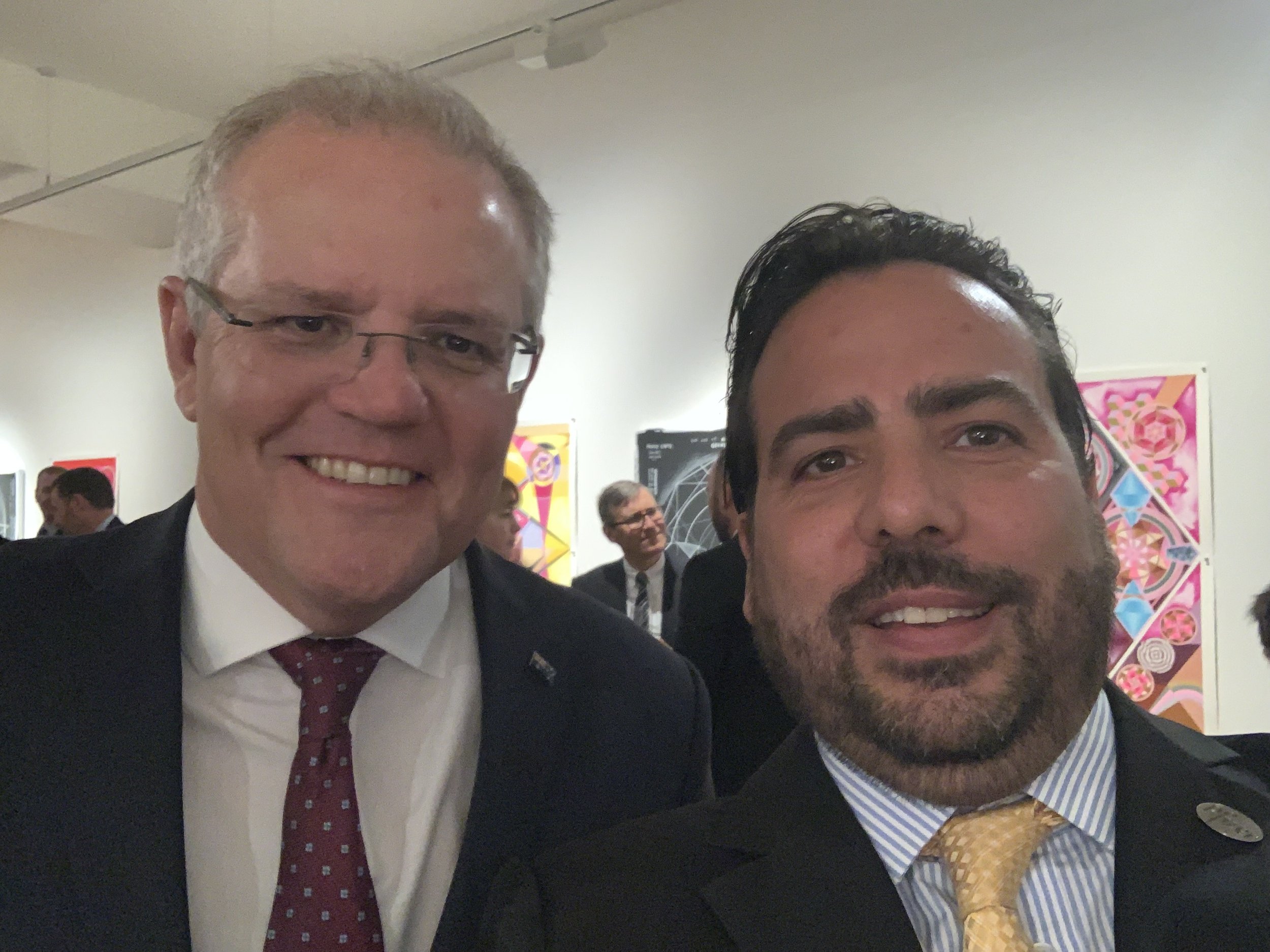 Josh Bihary with then Prime Minister Scott Morrison