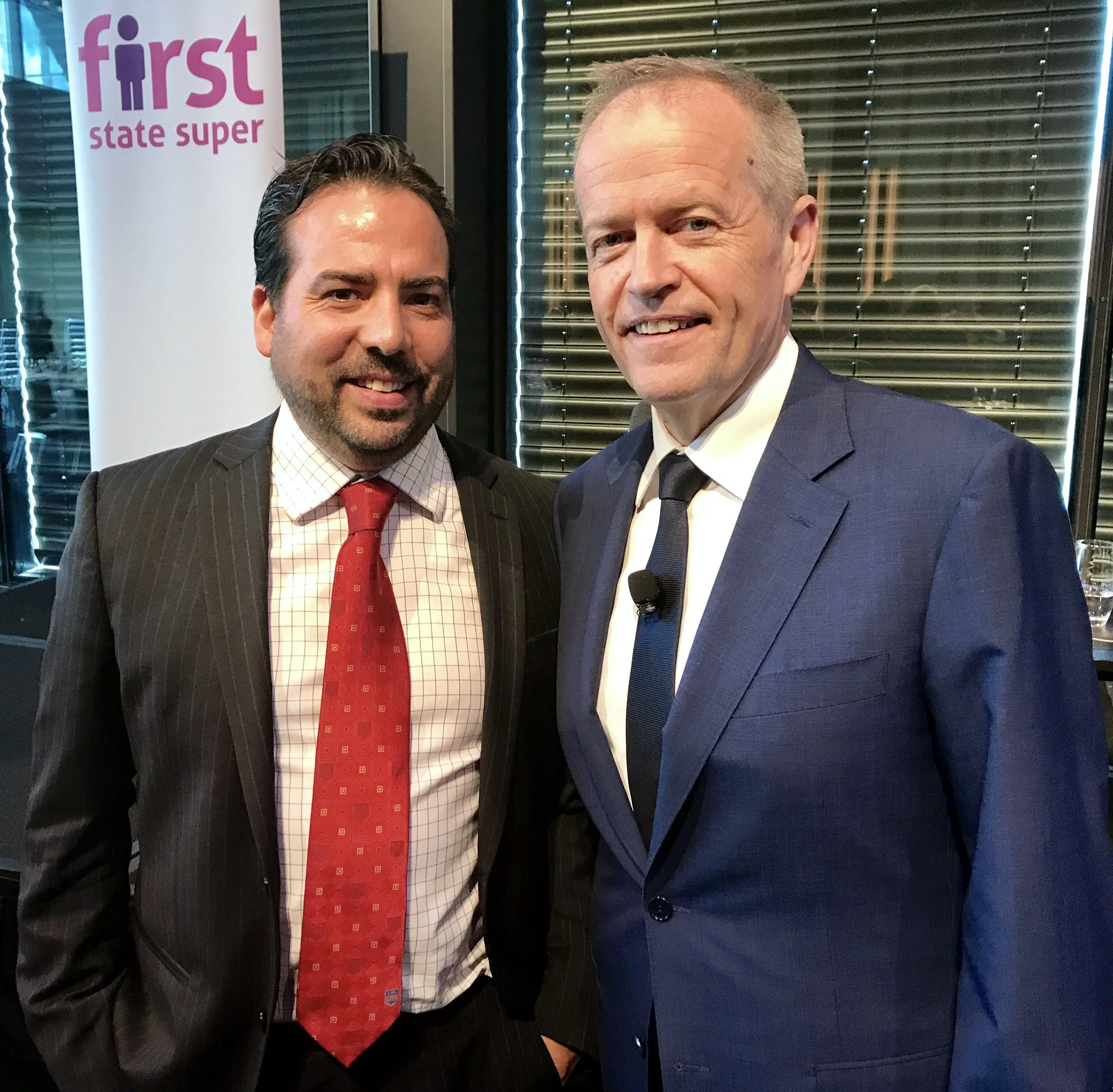 Josh Bihary with then Opposition Leader Bill Shorten