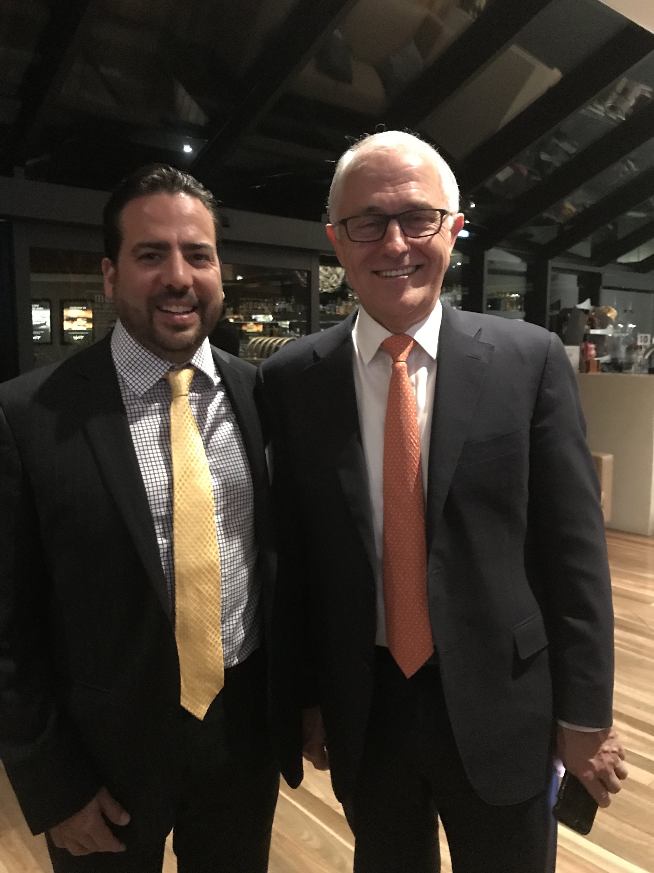 Josh Bihary with then Prime Minister Malcolm Turnbull