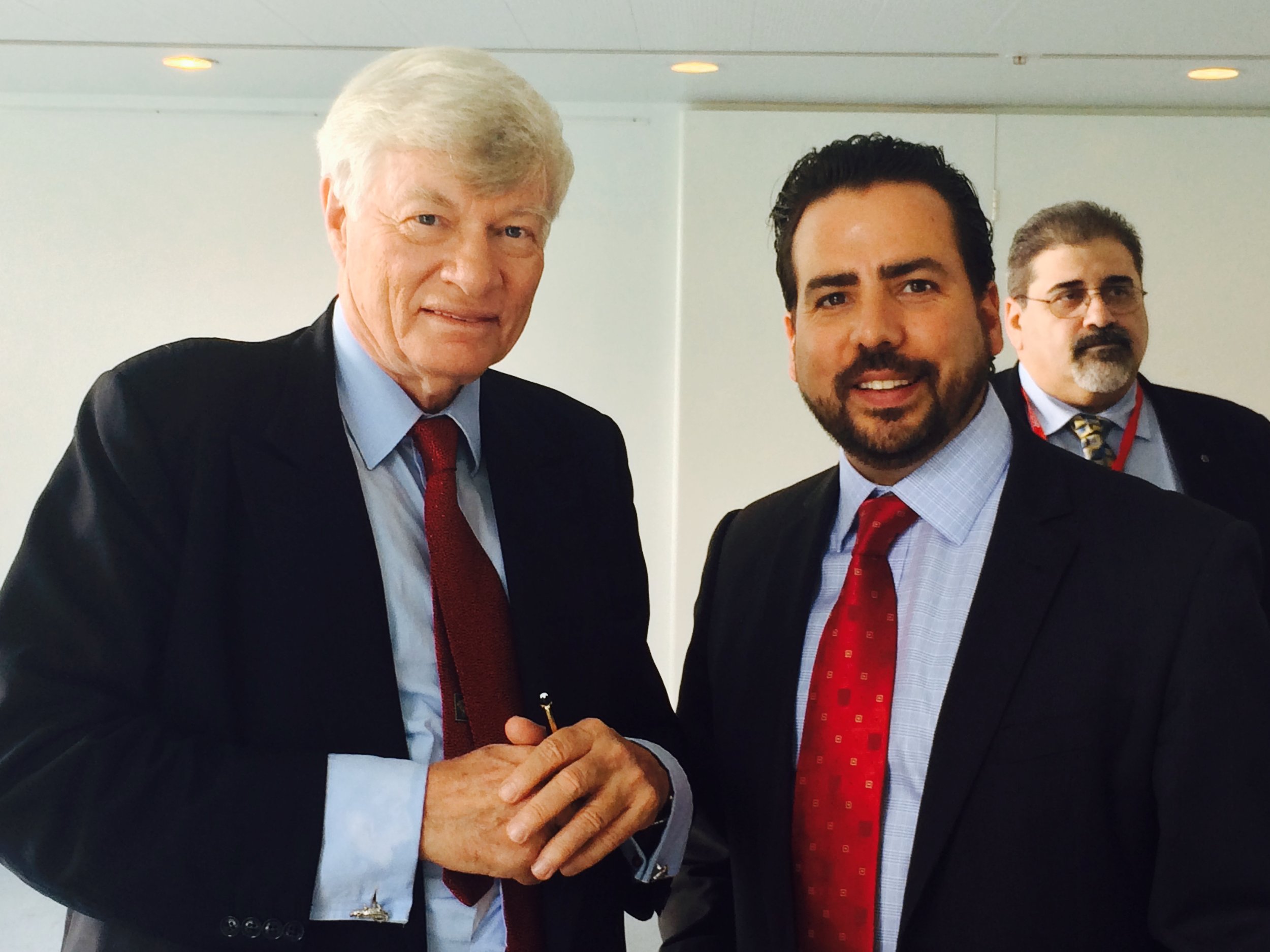 Josh Bihary with prolific author and barrister Dr Geoffrey Robertson