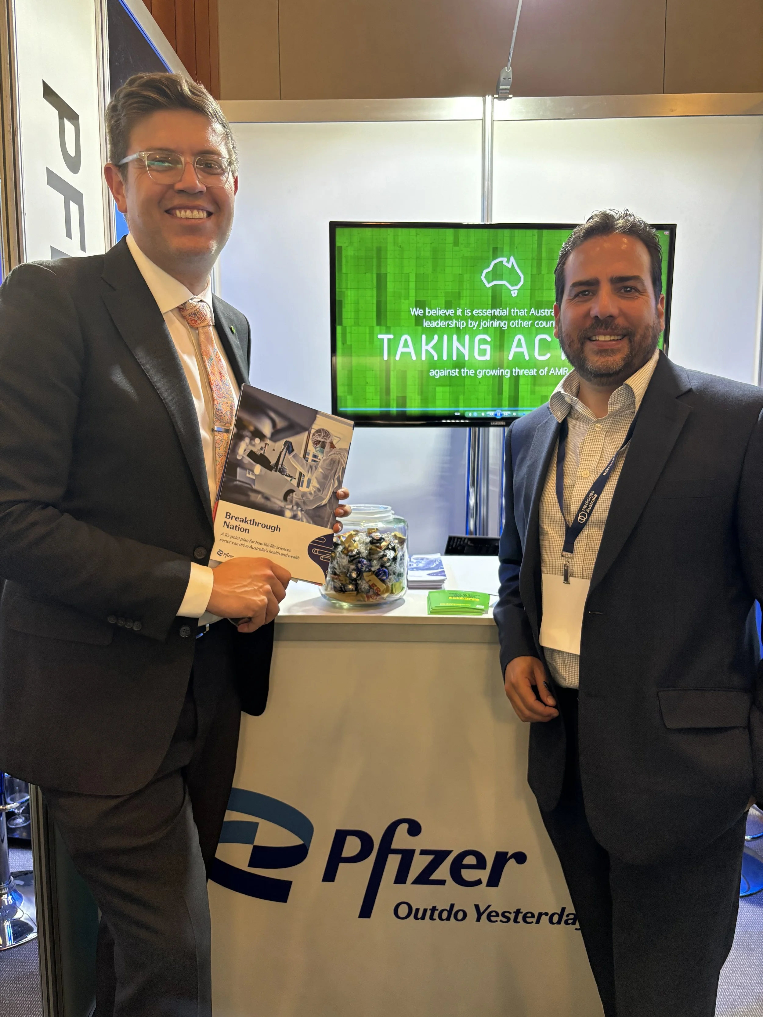 Josh Bihary with Labor MP Jerome Laxale