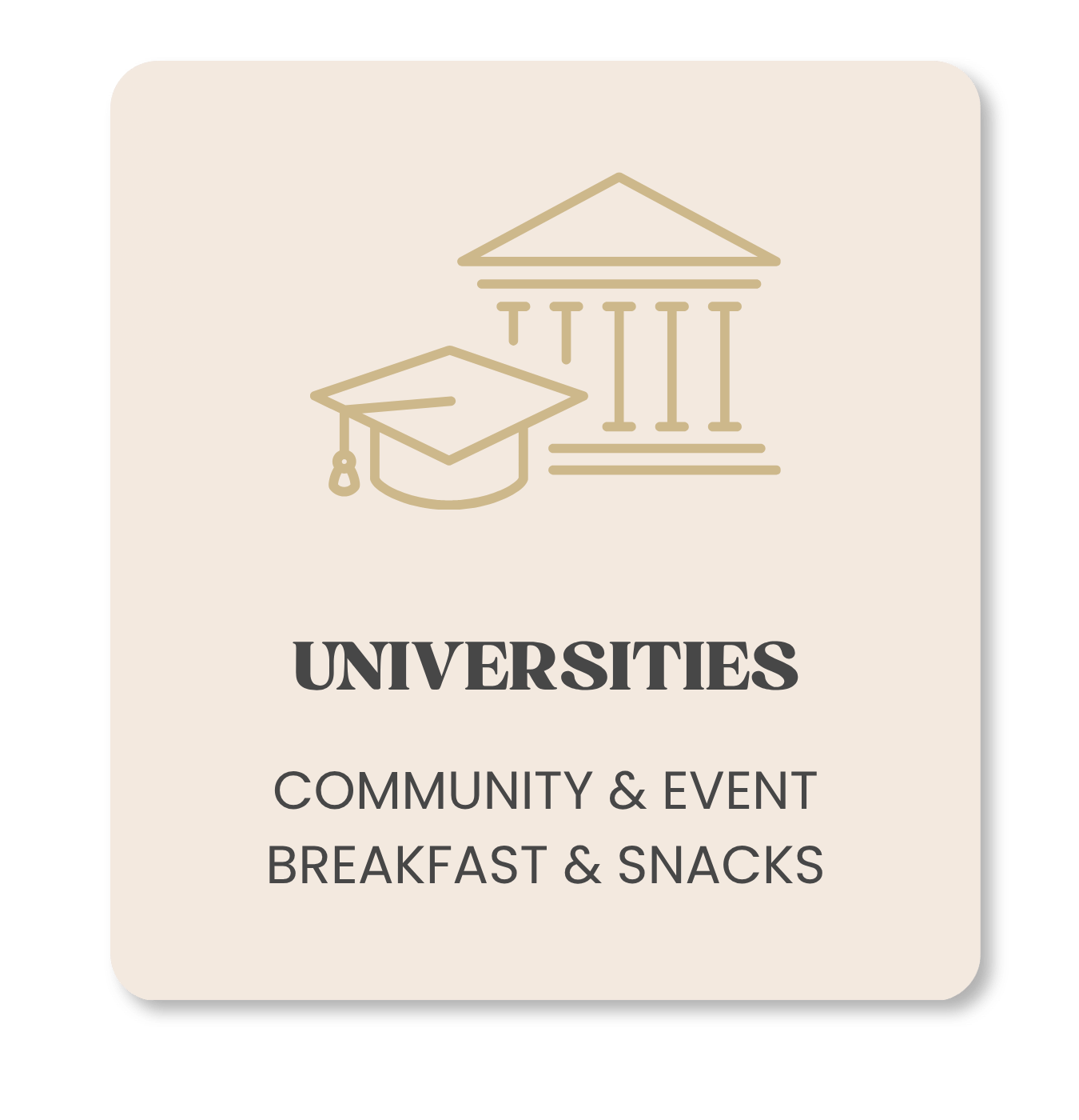 Universities - Community & Event Breakfast Boxes & Snack Packs