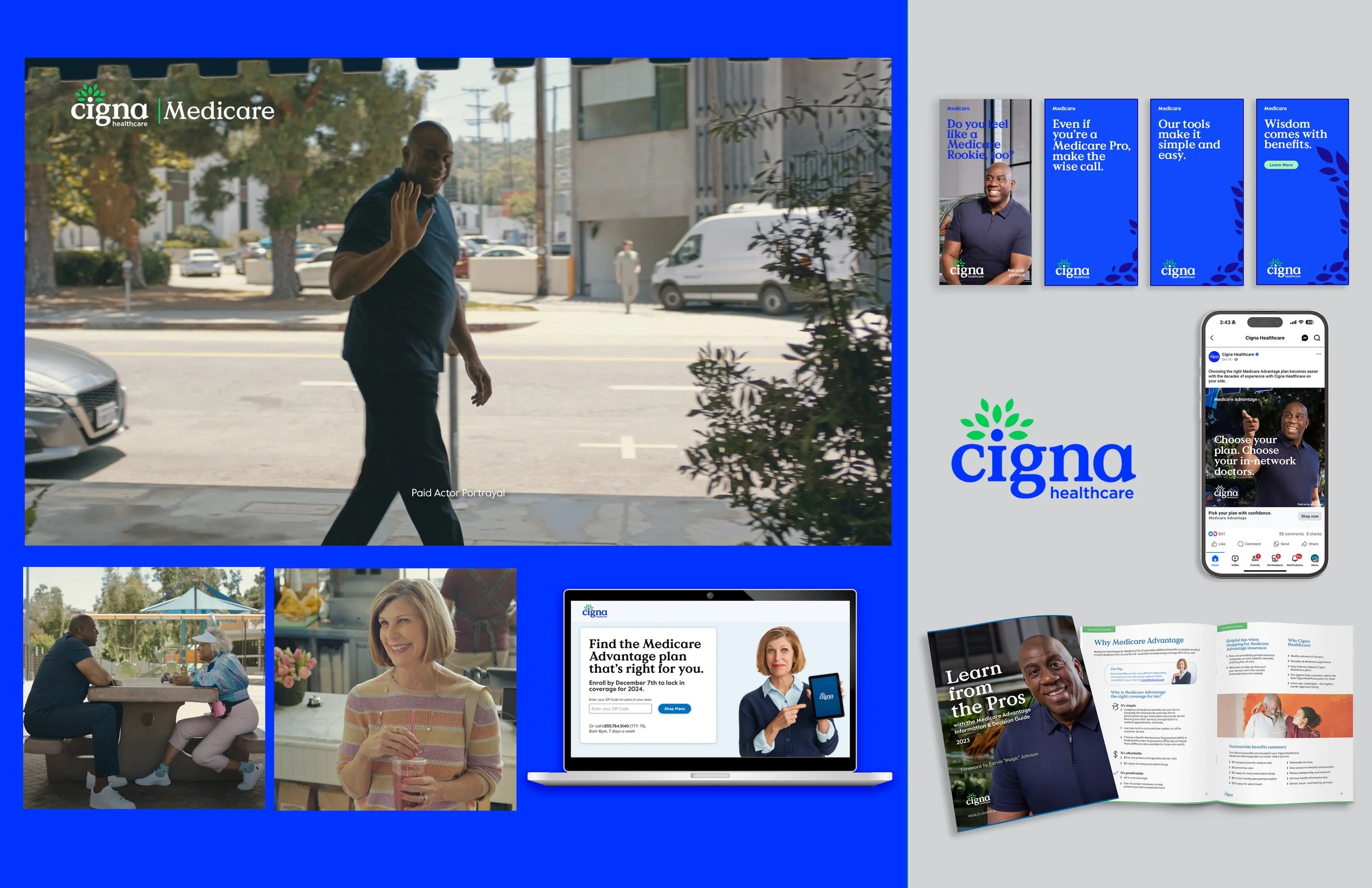 Integrated Cigna Healthcare Medicare campaign spanning brand media, CRM, landing pages, and lower-funnel conversion experiences.