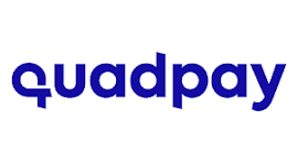 Quadpay logo in blue text on a white background