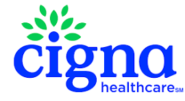 Cigna Healthcare logo with a green and blue design.